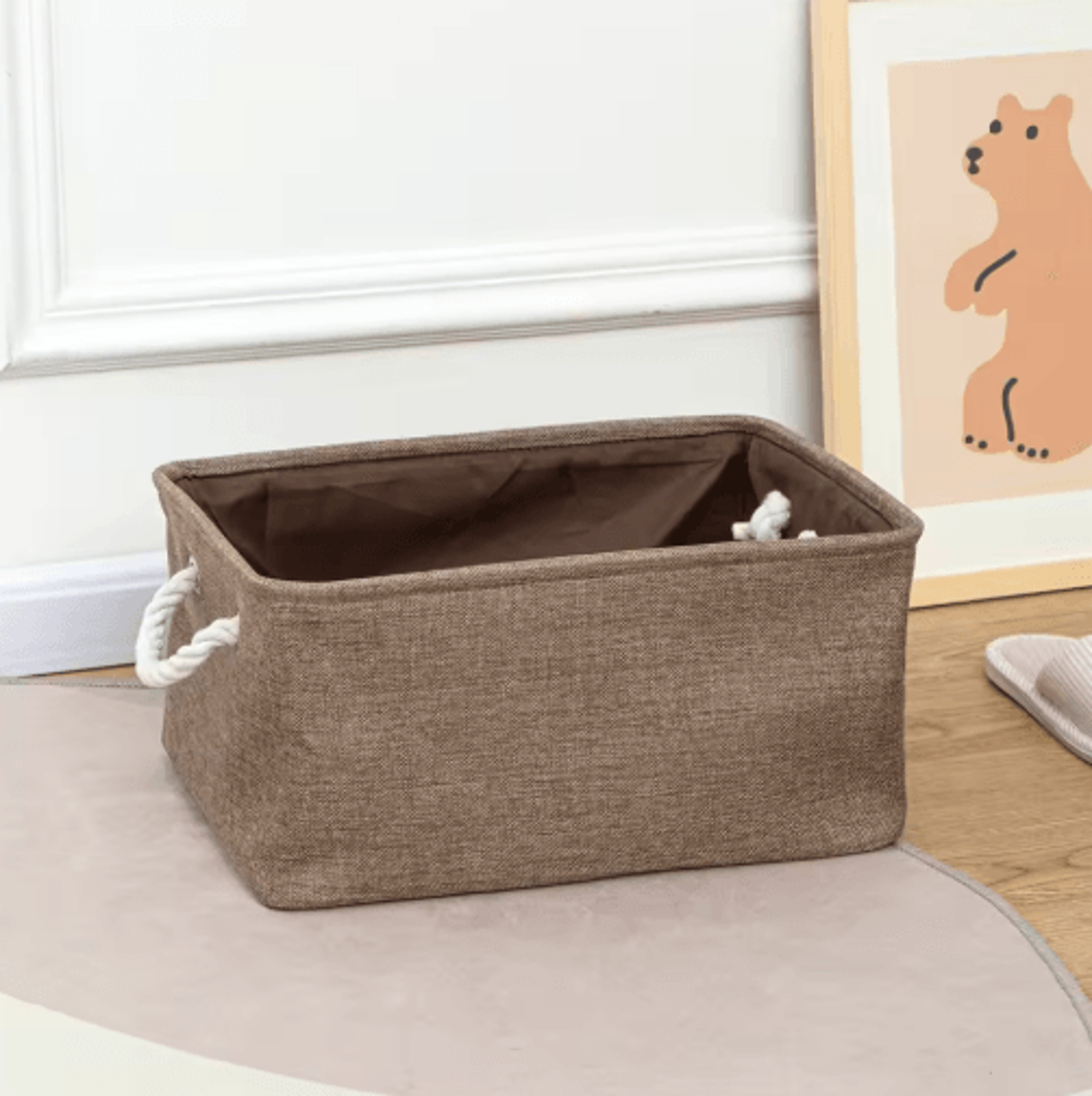 Foldable Linen Storage Basket For Closet Office And Bedroom Organization 4