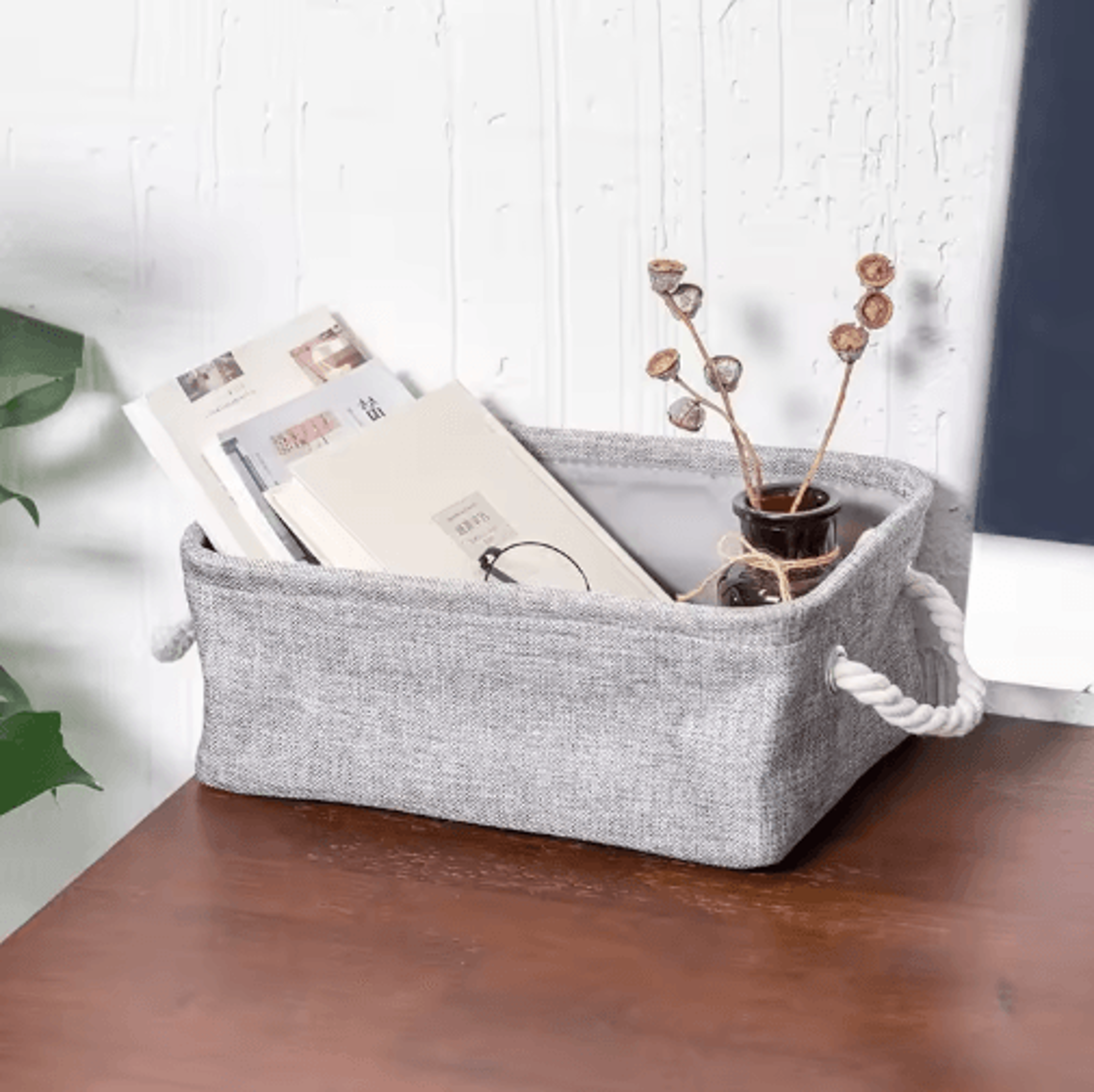 Foldable Linen Storage Basket For Closet Office And Bedroom Organization 6