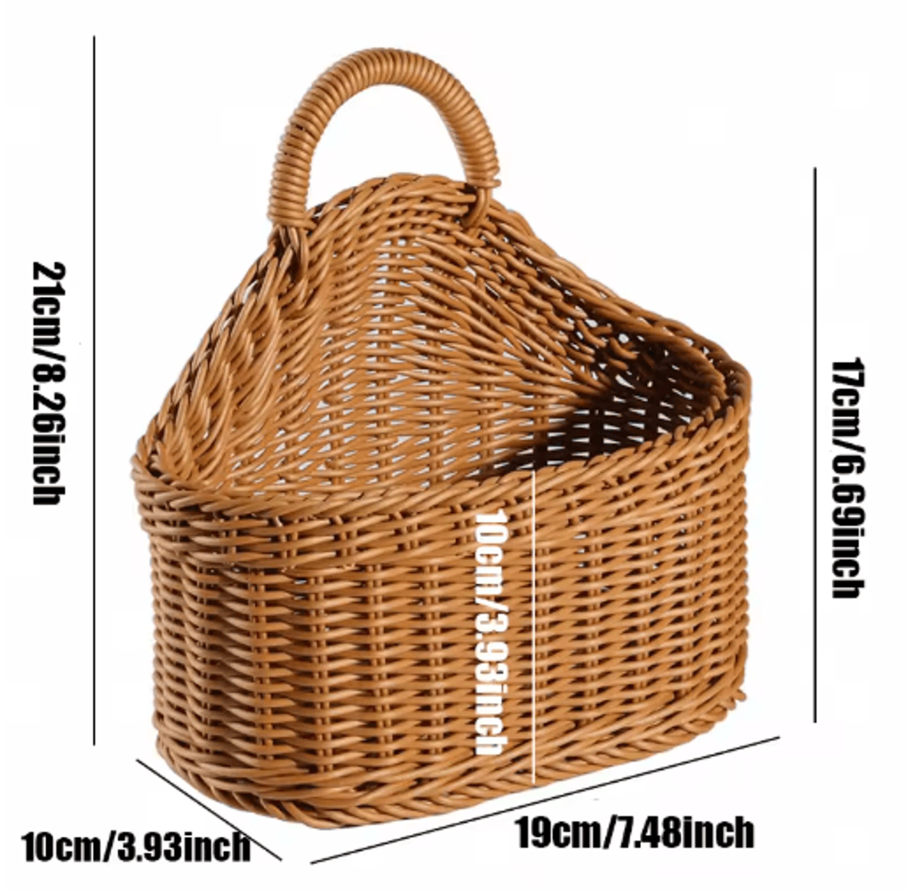 Wall Mounted Rattan Style Fruit And Vegetable Hanging Basket 1