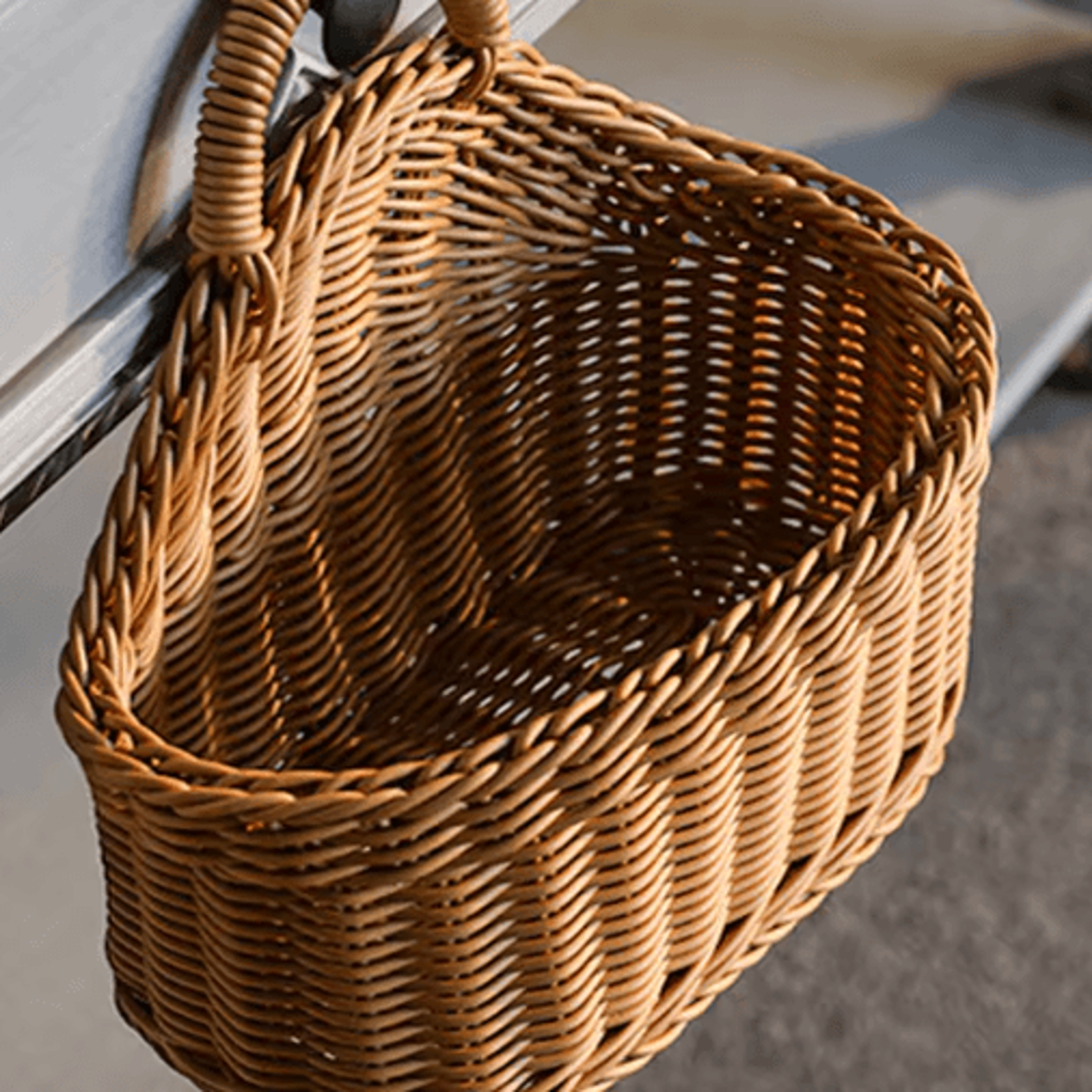 Wall Mounted Rattan Style Fruit And Vegetable Hanging Basket 9