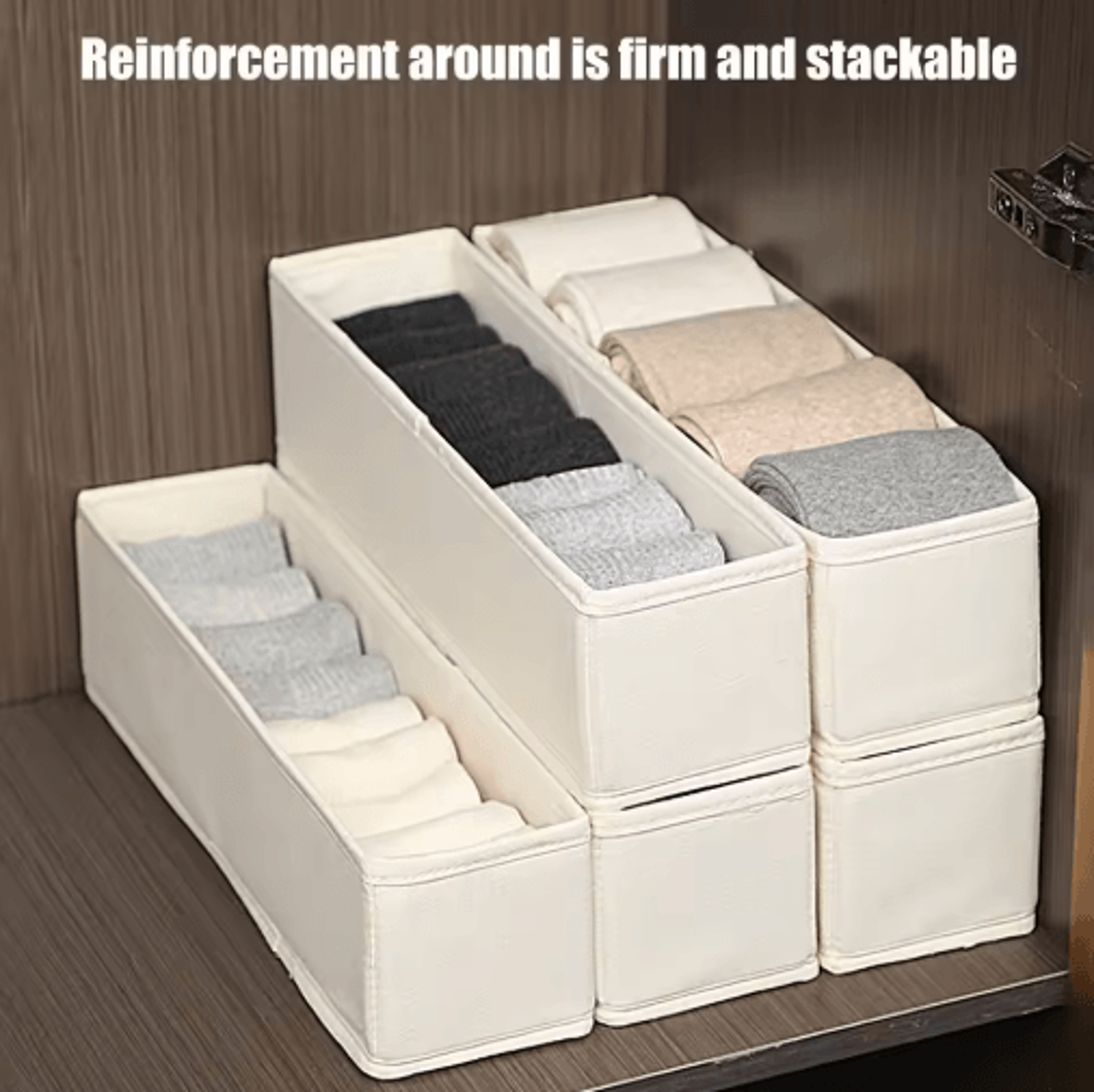long foldable fabric storage bin drawer organizer for socks & underwear