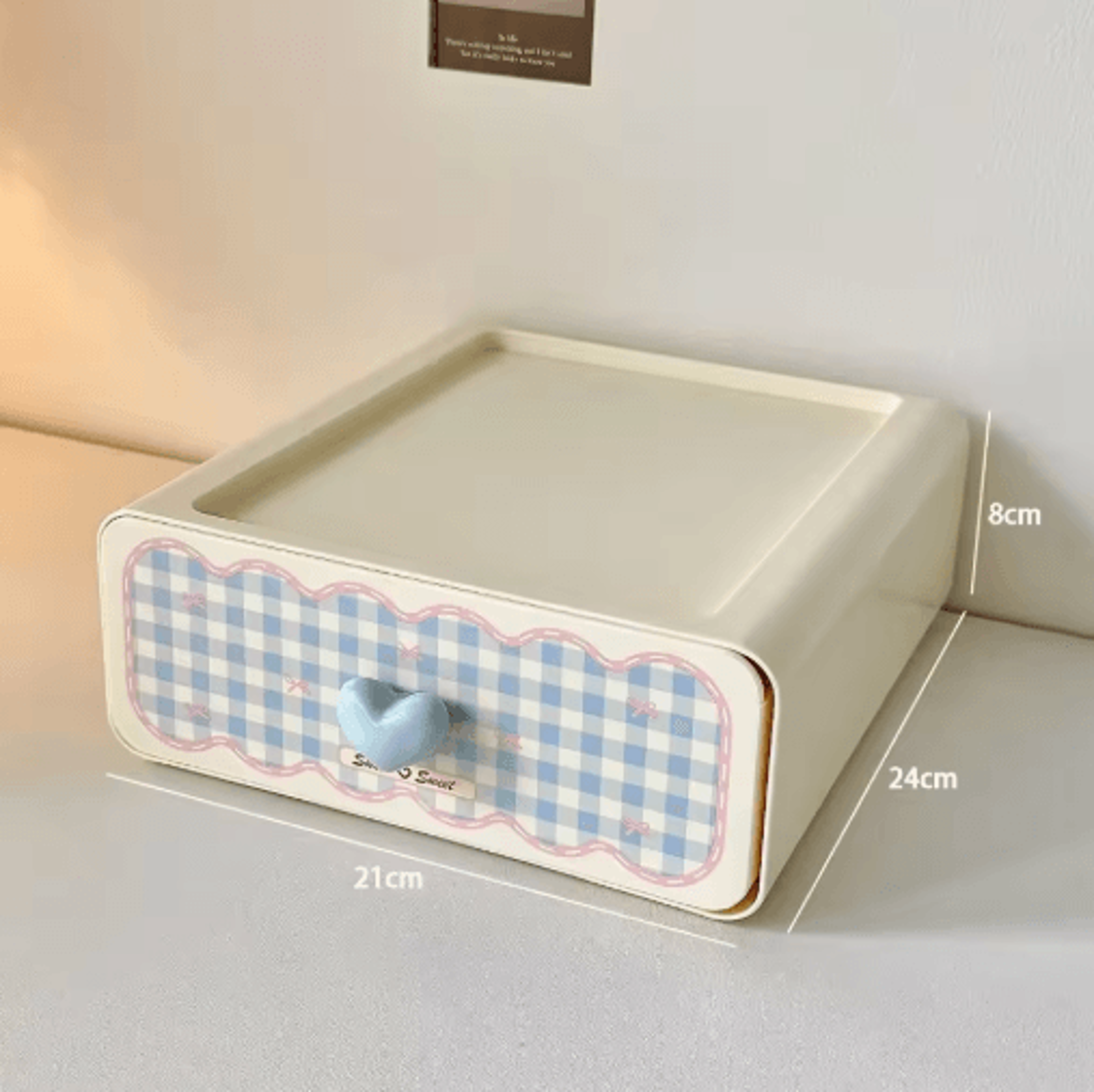 Sweetheart Pink Drawer Storage Box Desktop Makeup And Desk Organizer 4