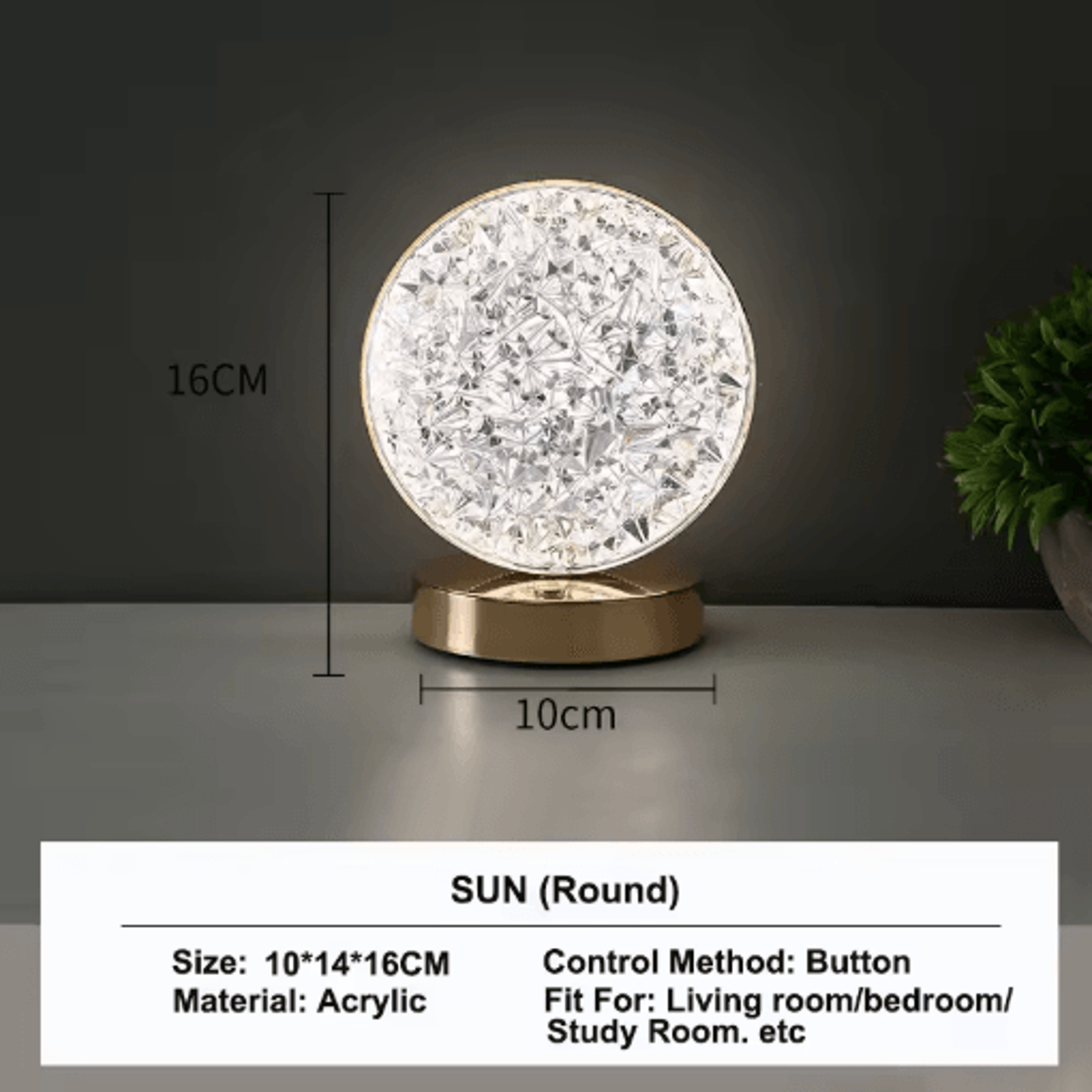 3D Crystal Touch LED Night Light USB Rechargeable Color Changing Kids Lamp 3