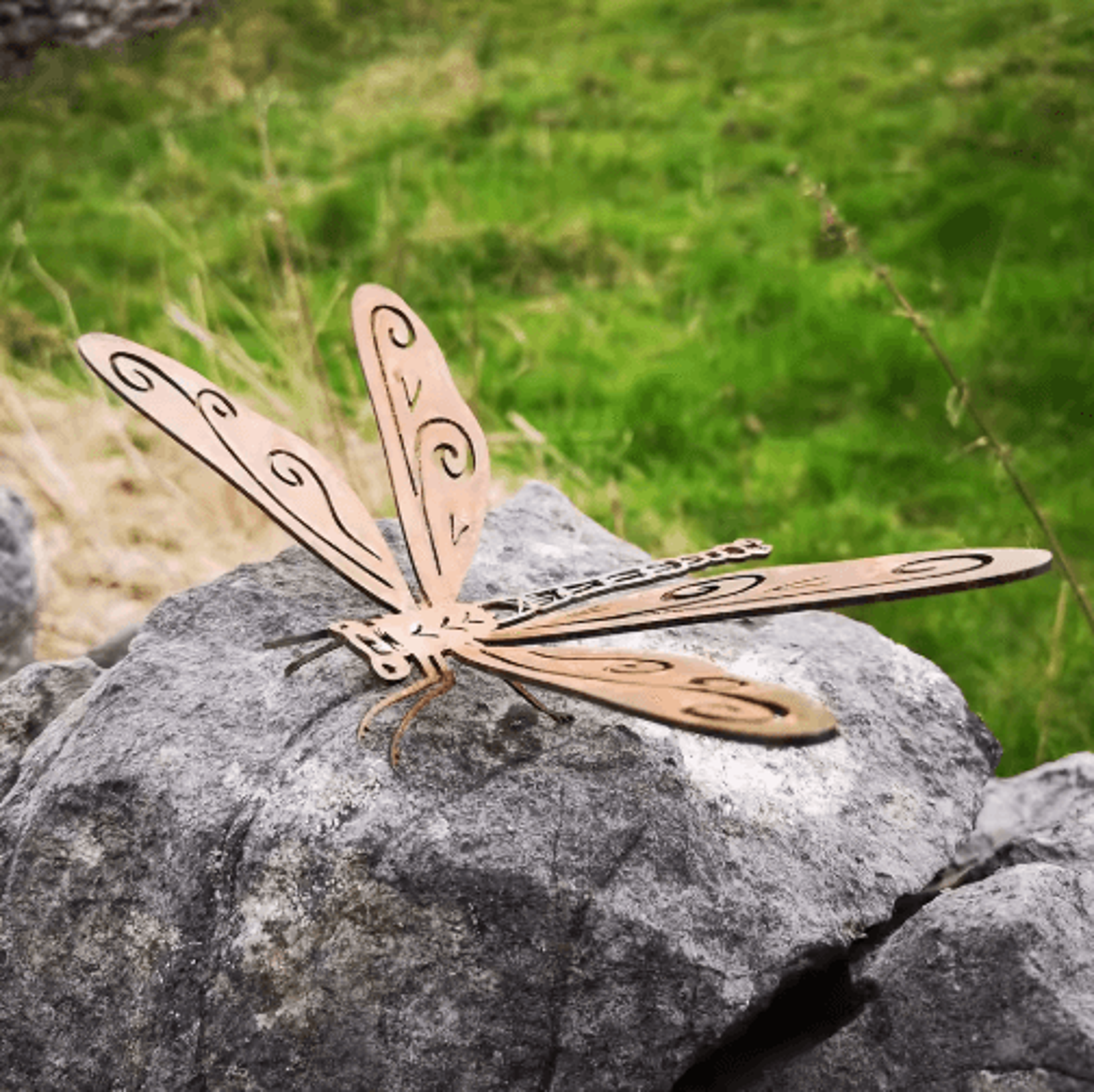 rustwing metal dragonfly garden decor – rustic dragonfly garden sculpture for outdoor yard