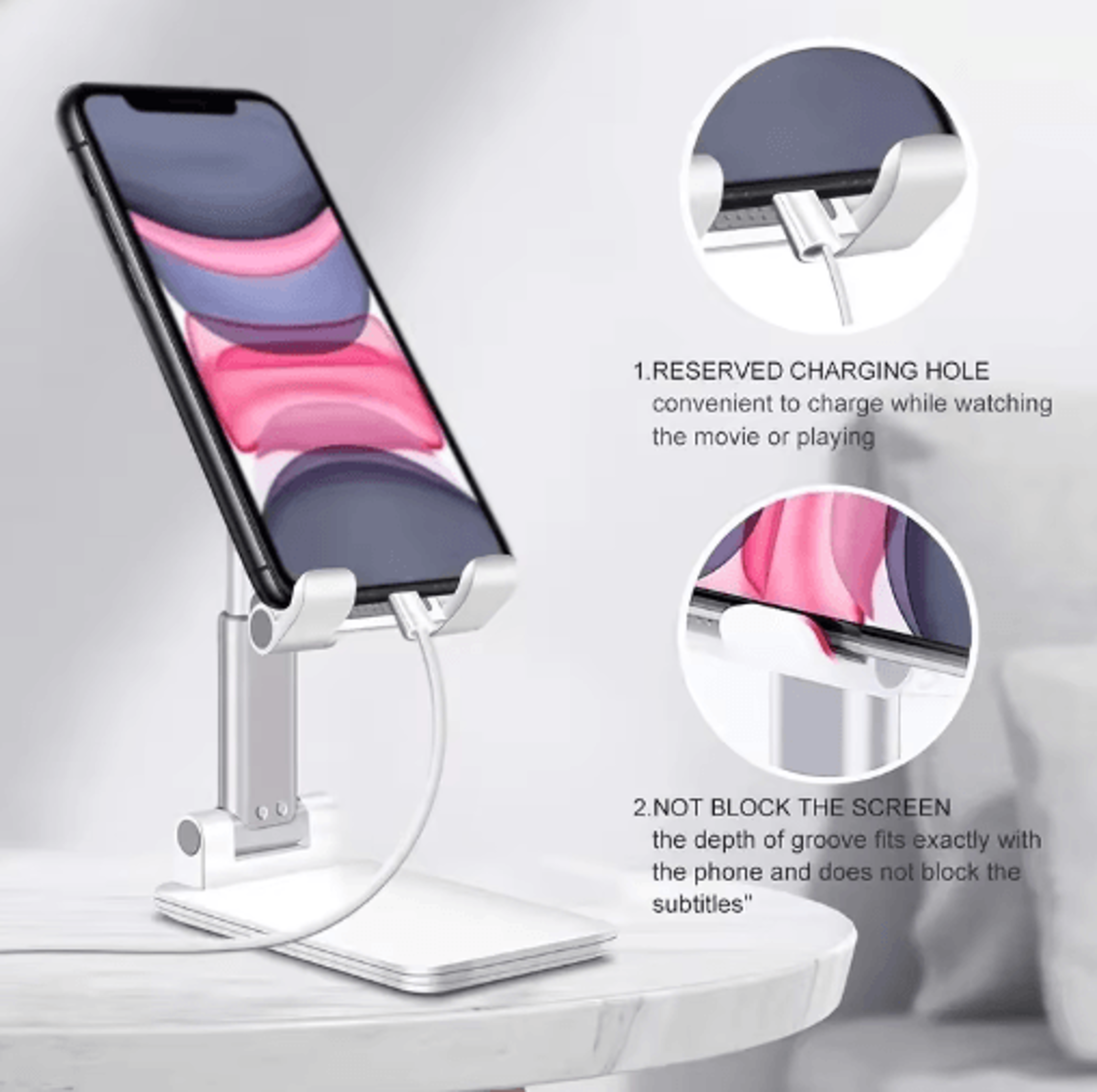 FlexDesk Adjustable Phone  Tablet Stand  Universal Desktop Holder For IPhone IPad  Smartphones 6