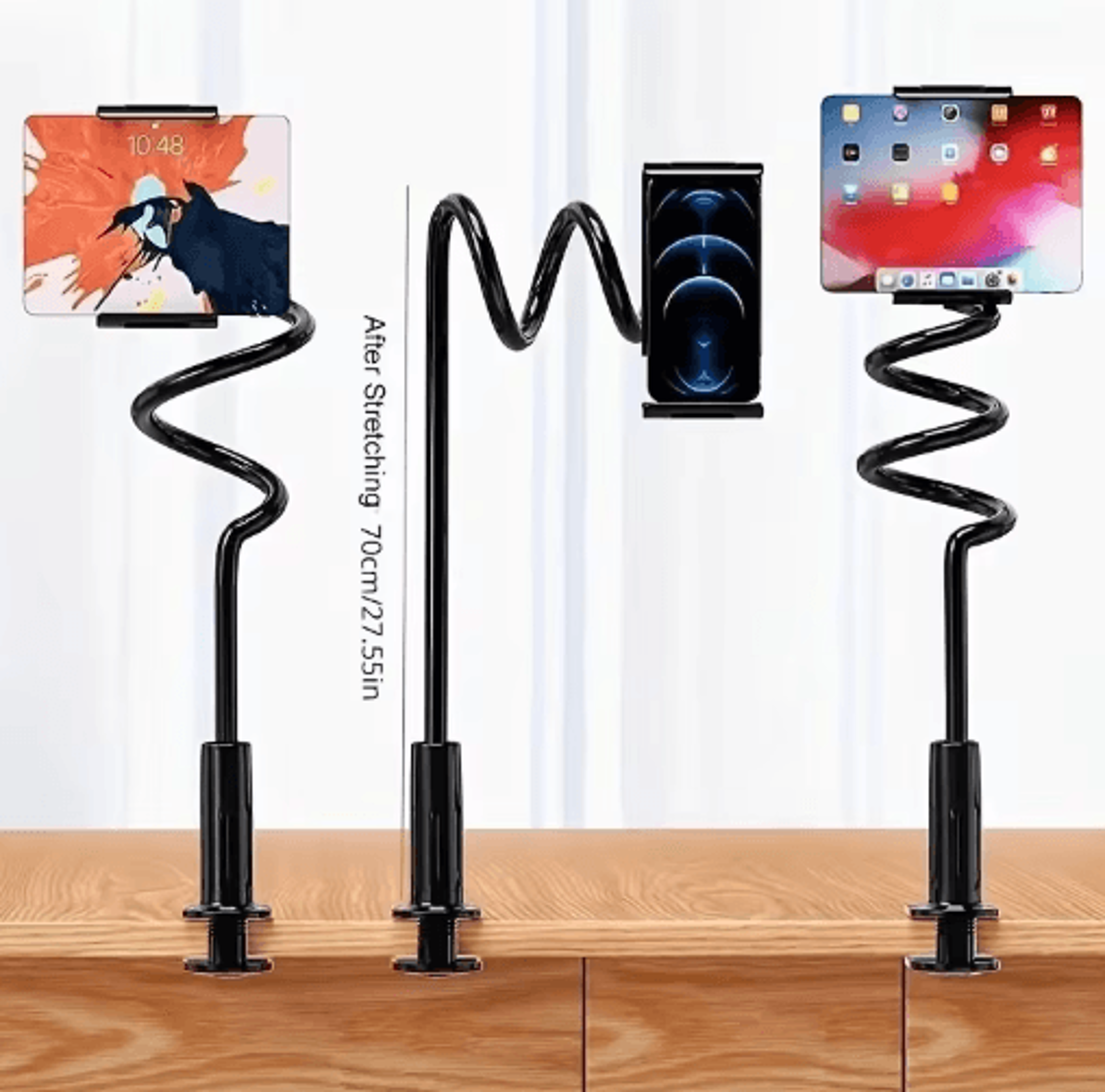 FlexView Lazy Bedside Phone  Tablet Stand  Adjustable Desktop Holder For IPhone IPad  Smartphones 5