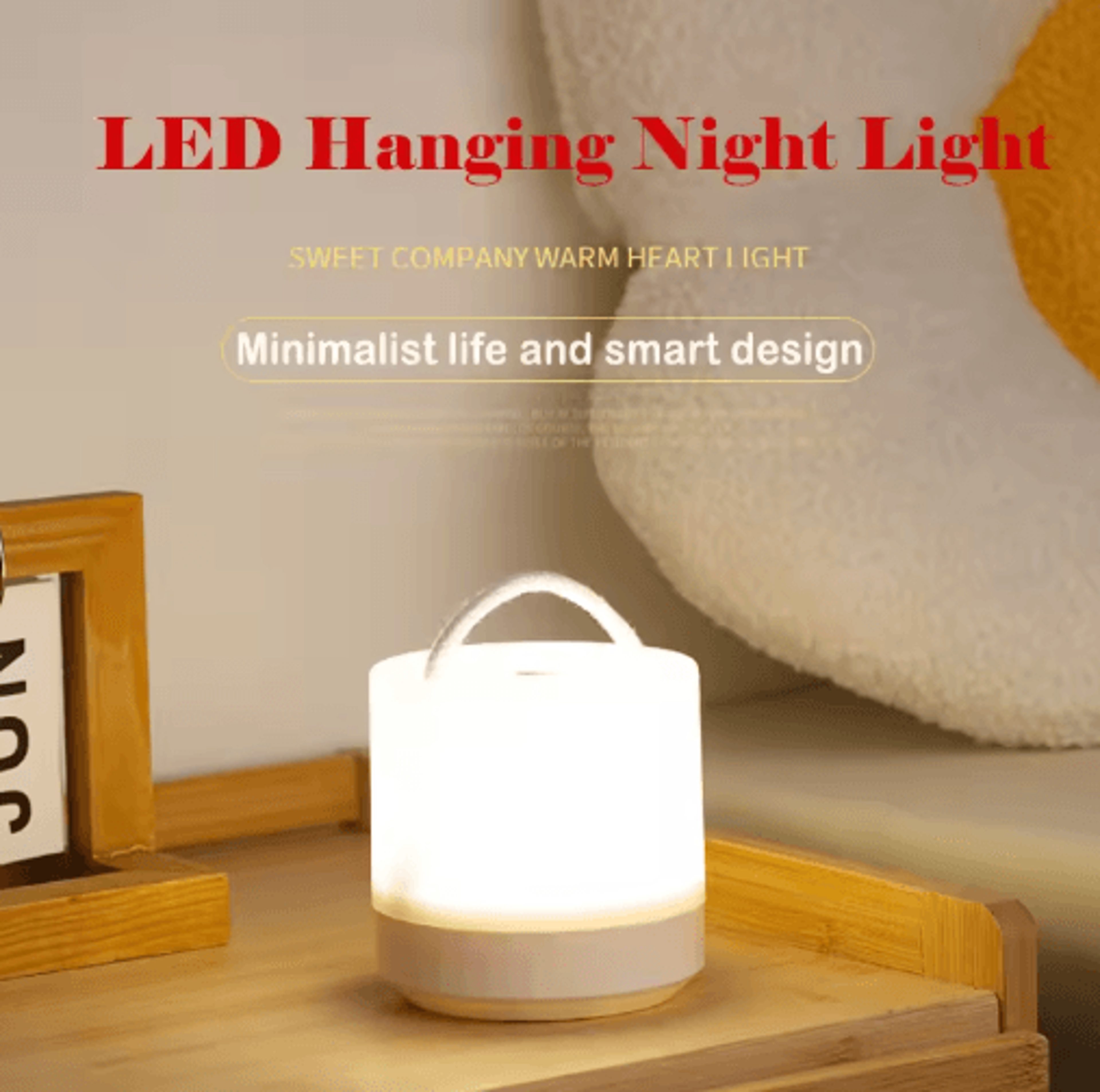 GlowEase USB Rechargeable Desk Lamp  Touch Control 3Color Dimmable Portable Night Light 6