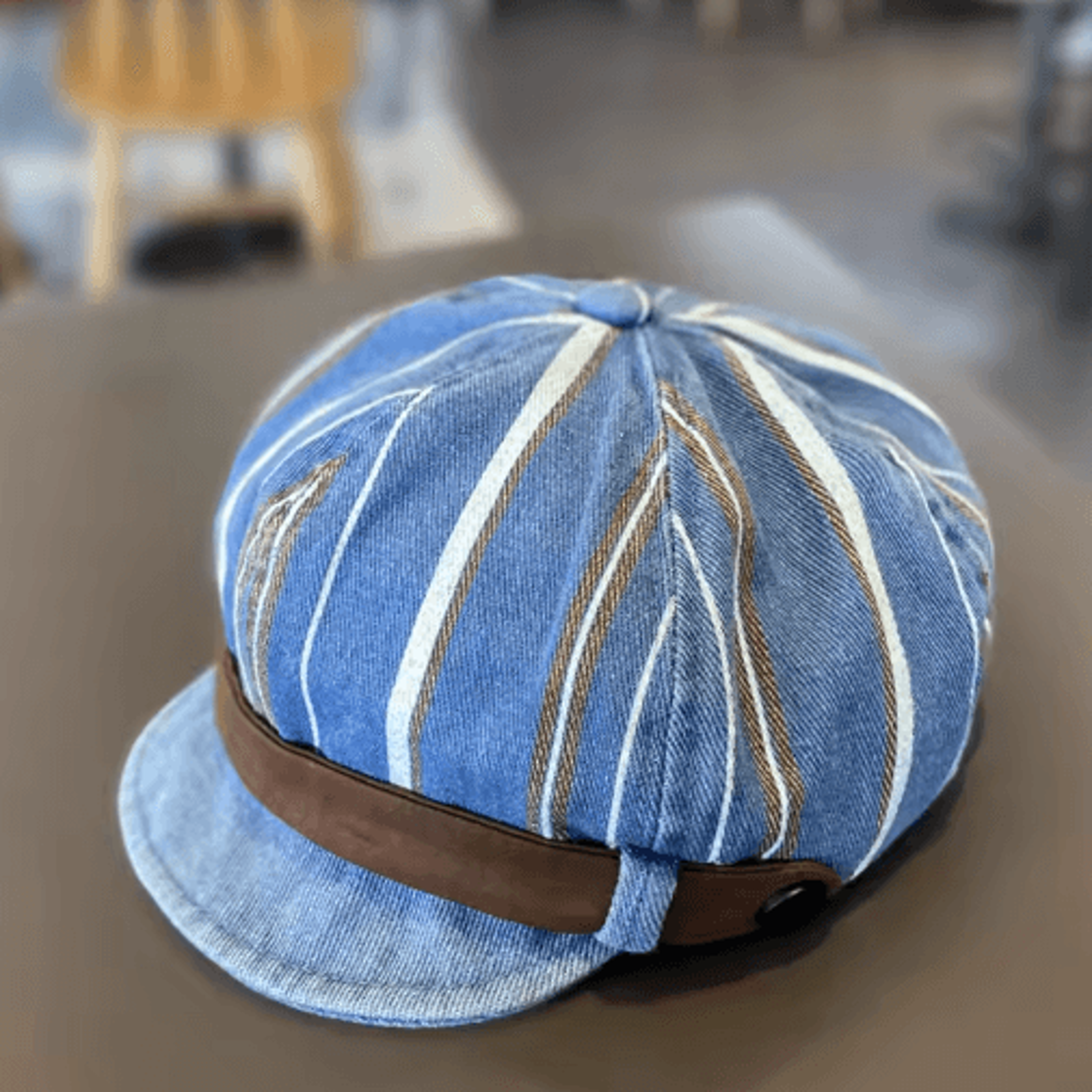 Classic Cotton Denim Baby Beret Hat  Adjustable Infant Beret Cap For Toddlers 2
