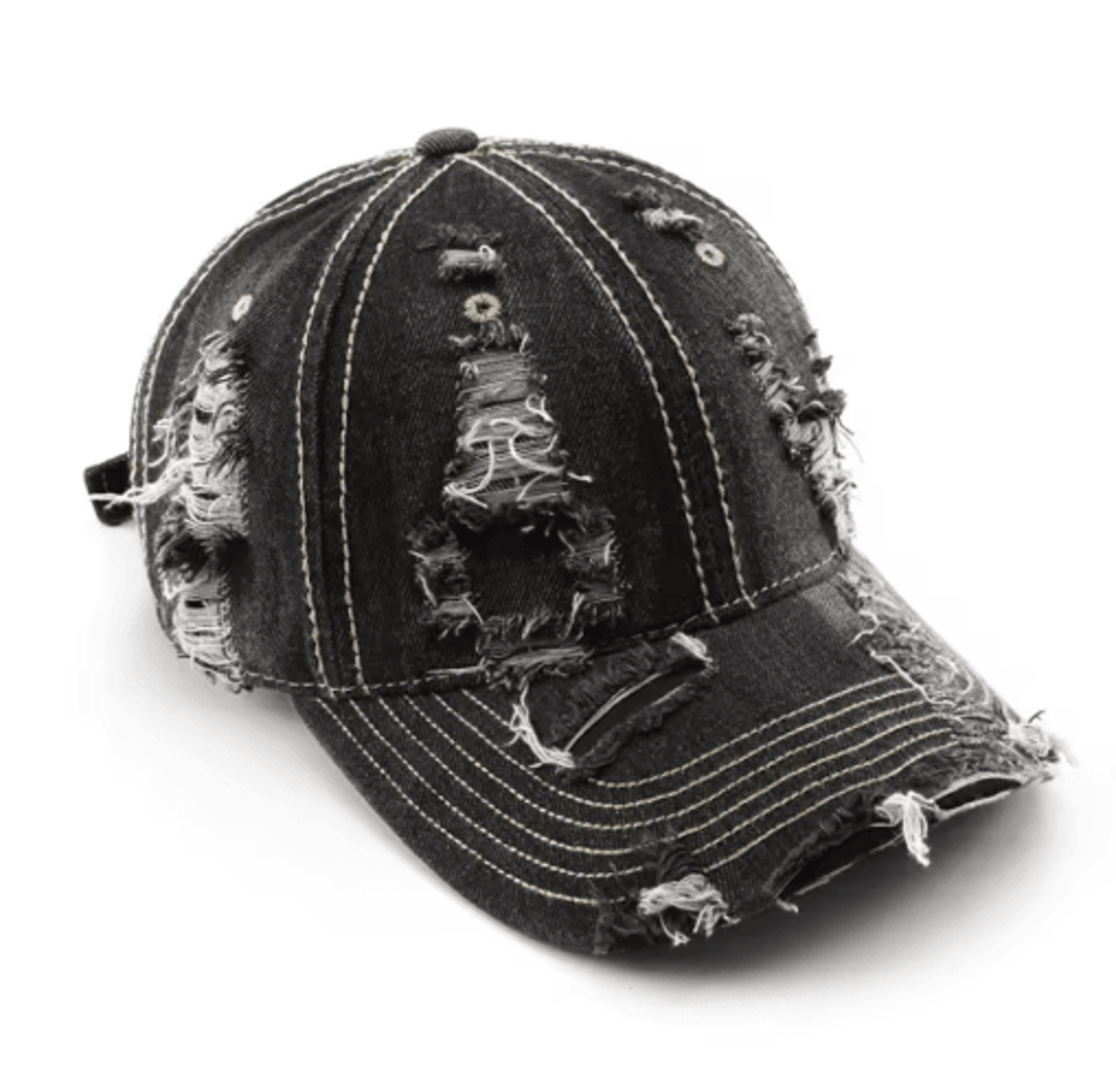 Vintage Distressed Denim Baseball Cap  Street Style Hip Hop Trucker Hat 3