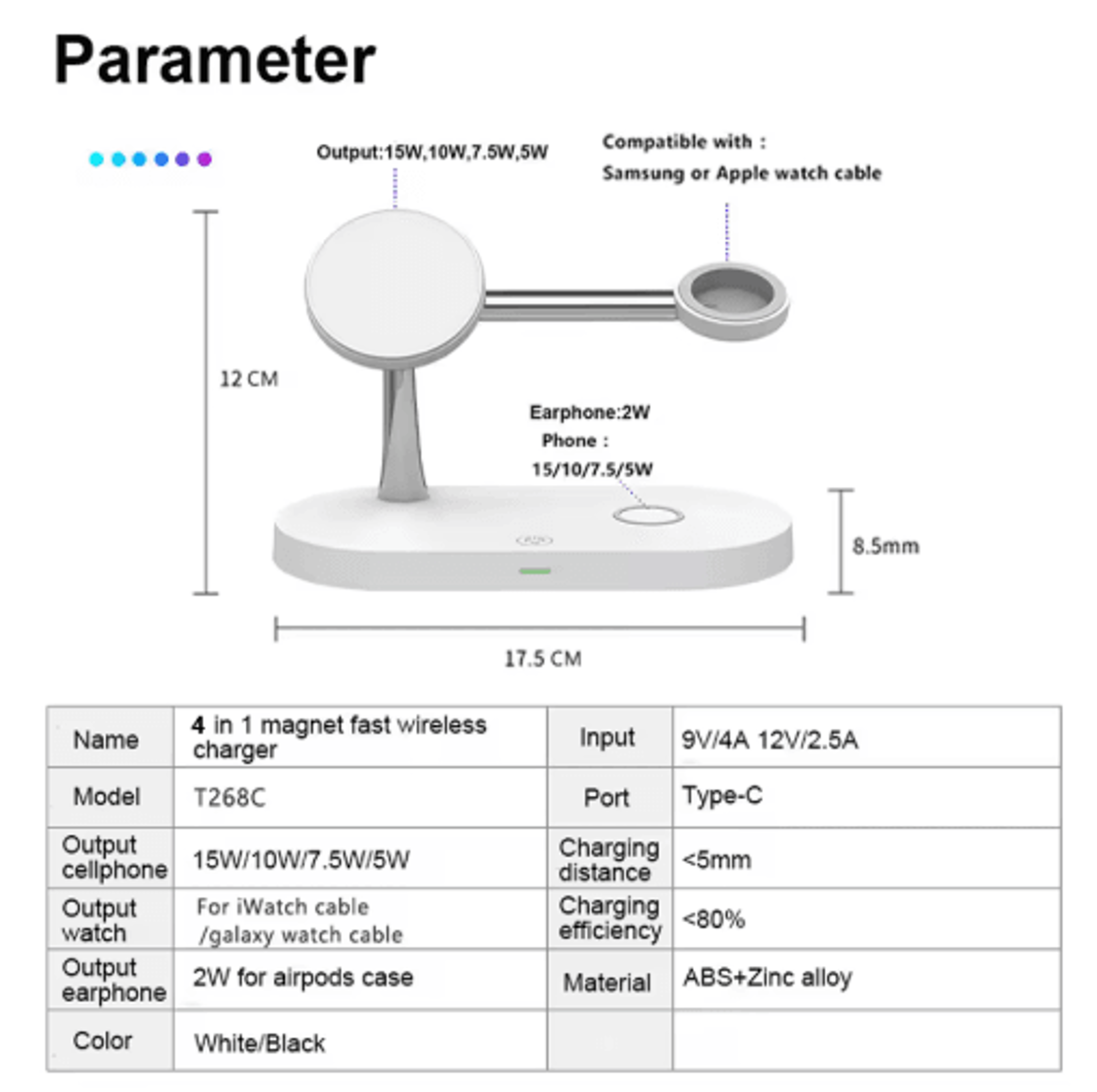 3in1 MagSafe Magnetic Wireless Charging Stand  Fast Charging Station For IPhone Apple Watch AirPods 3