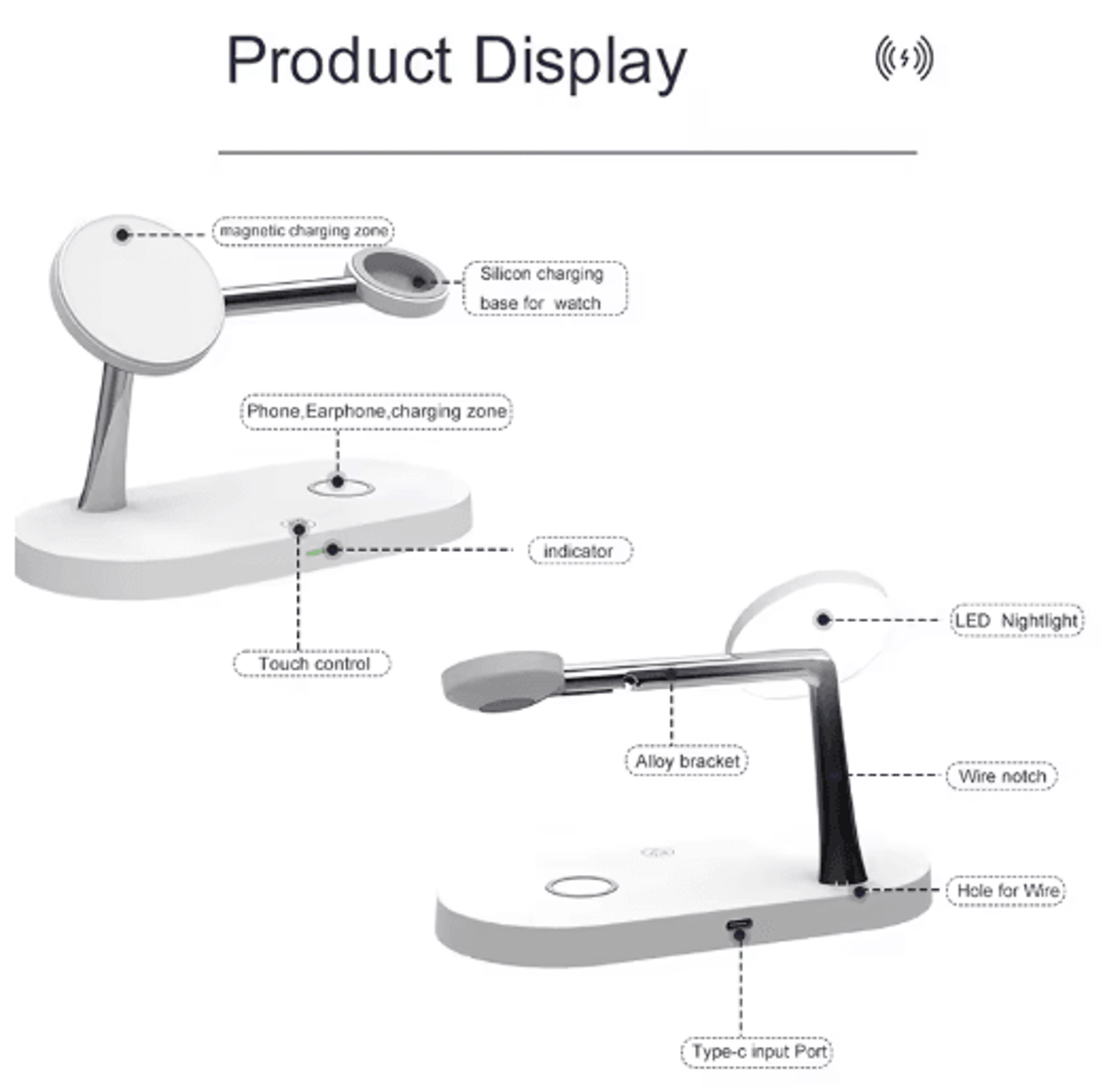3in1 MagSafe Magnetic Wireless Charging Stand  Fast Charging Station For IPhone Apple Watch AirPods 4
