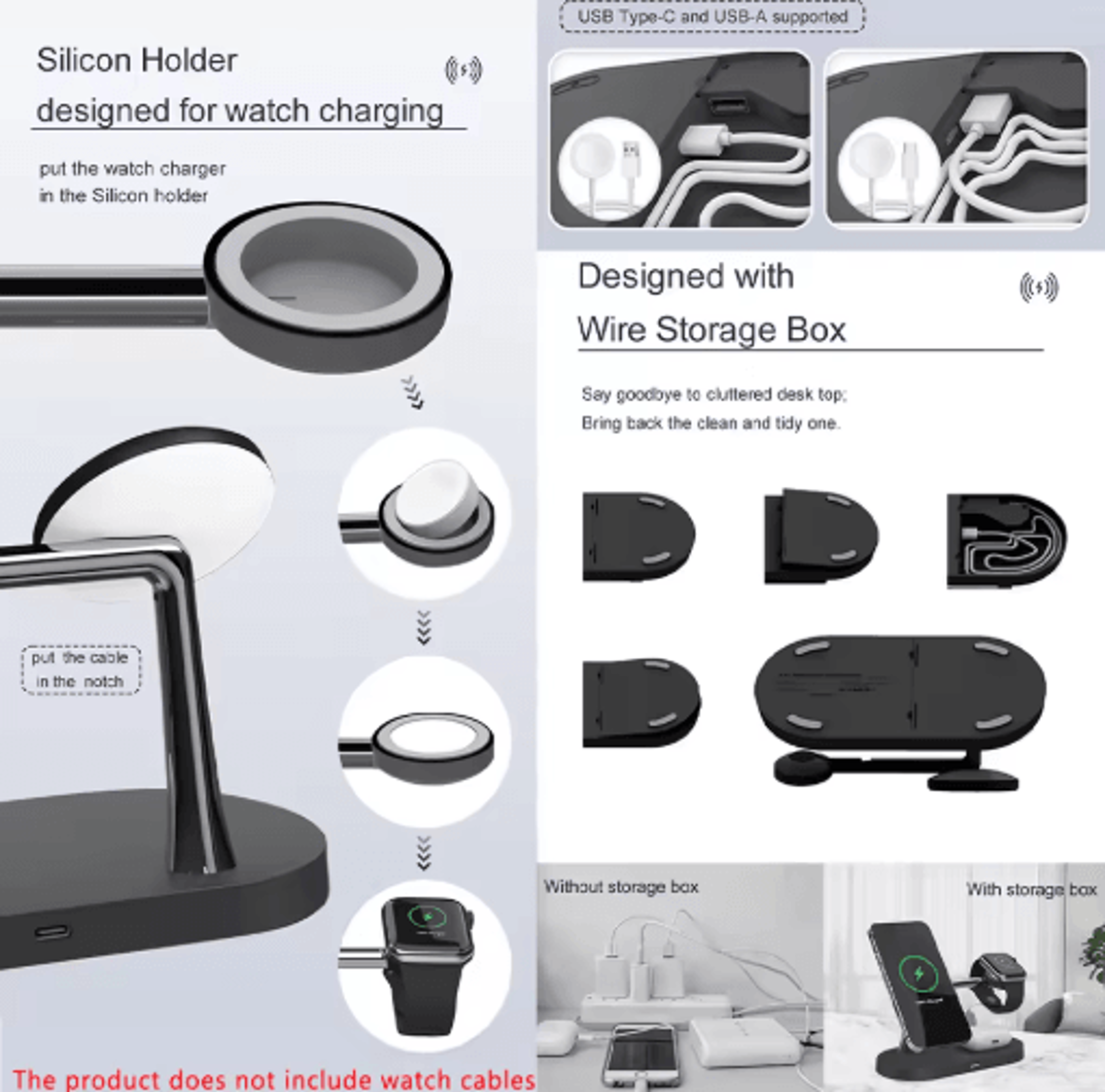 3in1 MagSafe Magnetic Wireless Charging Stand  Fast Charging Station For IPhone Apple Watch AirPods 6