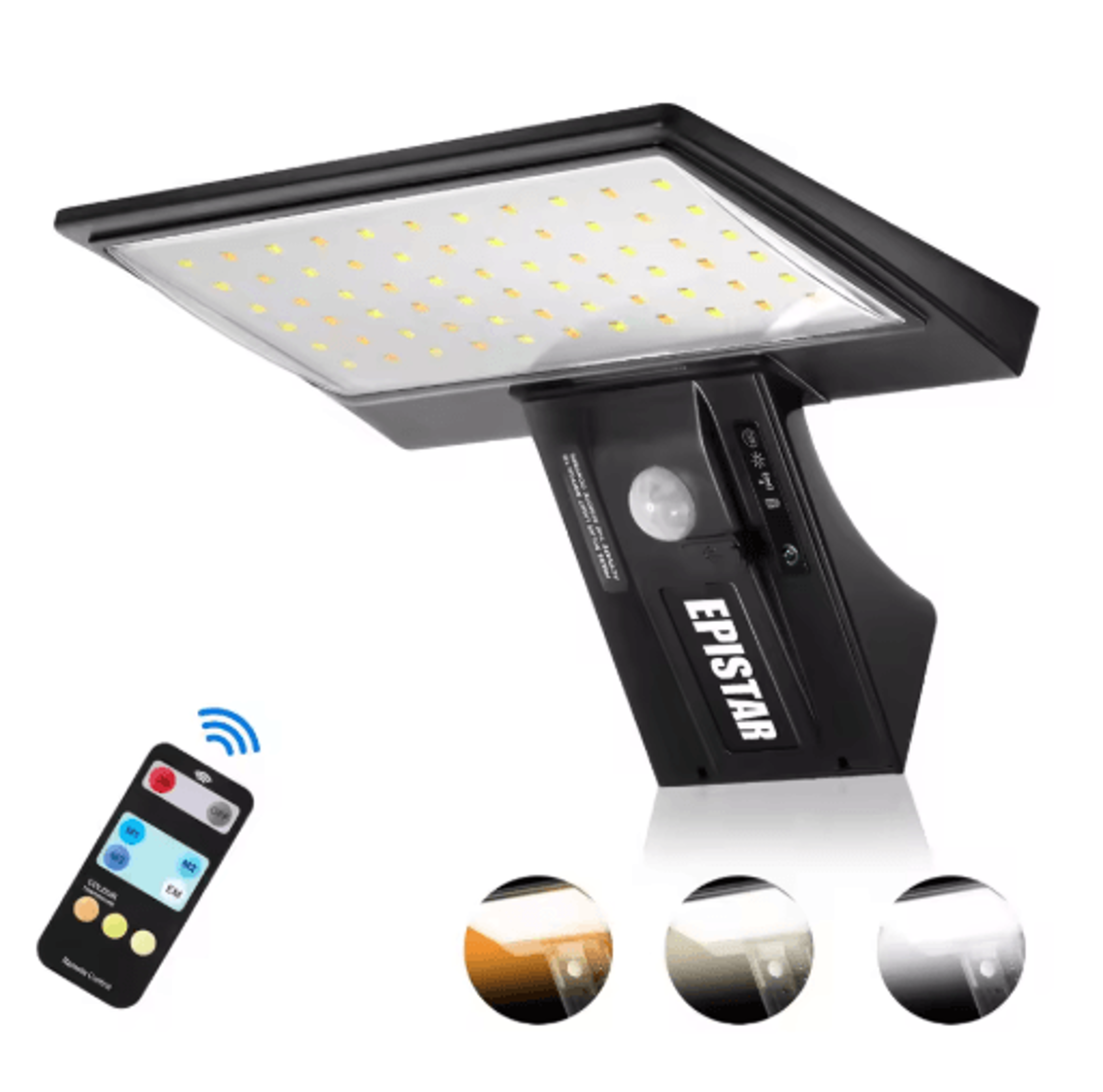 90led solar motion sensor security flood light – waterproof outdoor garden light with 3 colors & 4 modes