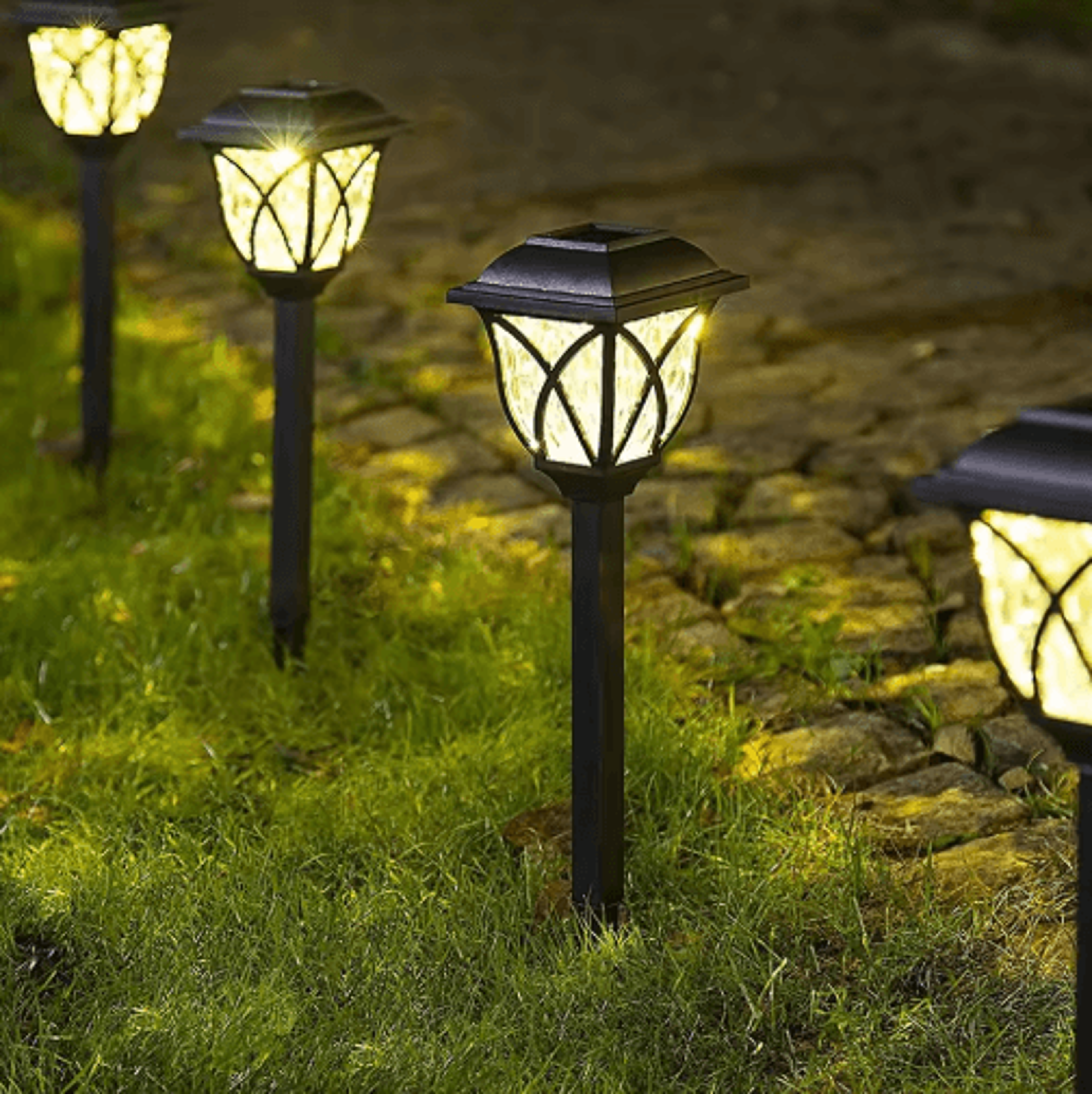 2pcs led solar pathway lights – waterproof outdoor garden & walkway lighting