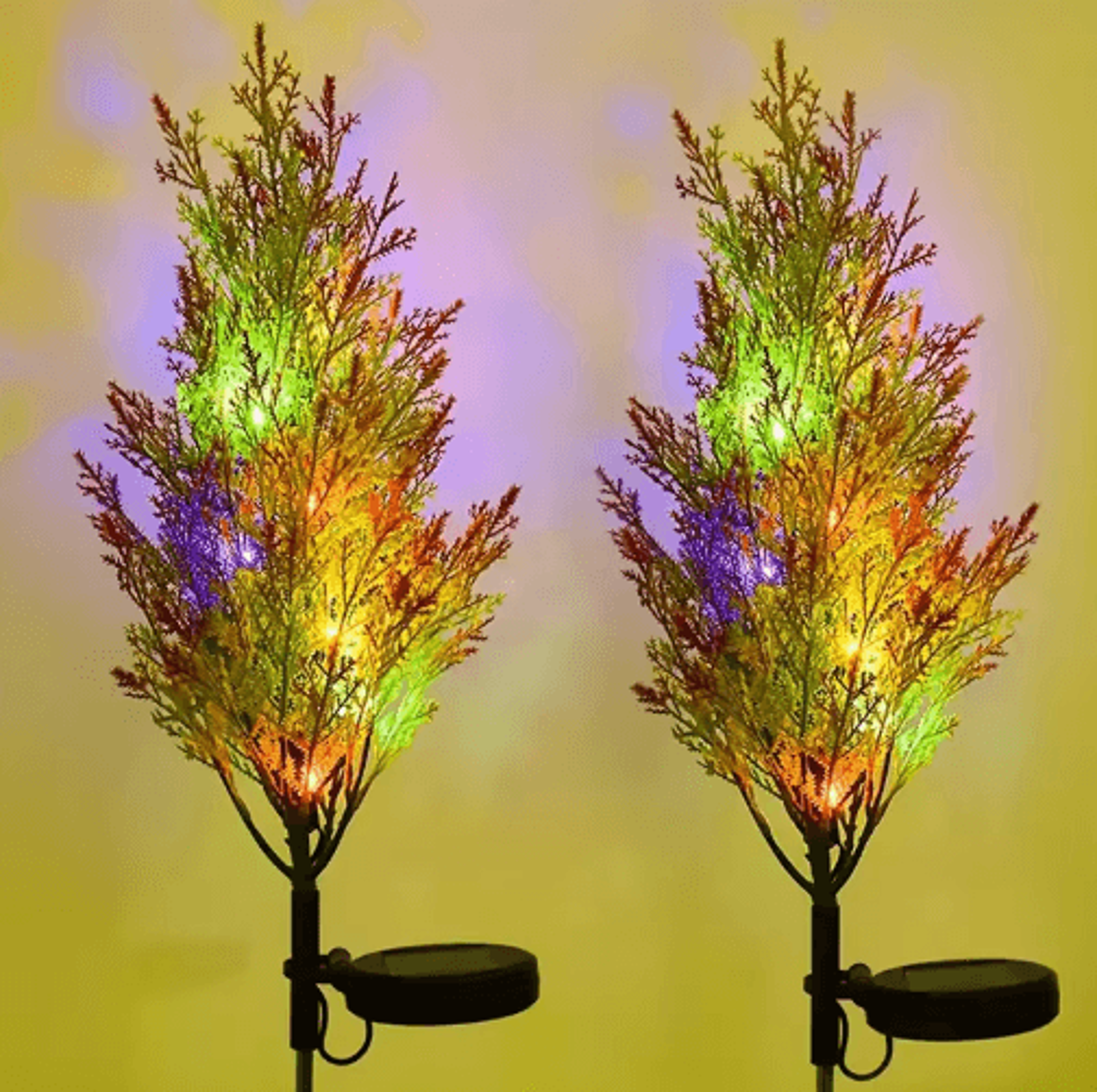 Multicolor Solar Christmas Tree Garden Lights  Outdoor Pathway  Lawn Holiday Decor 4