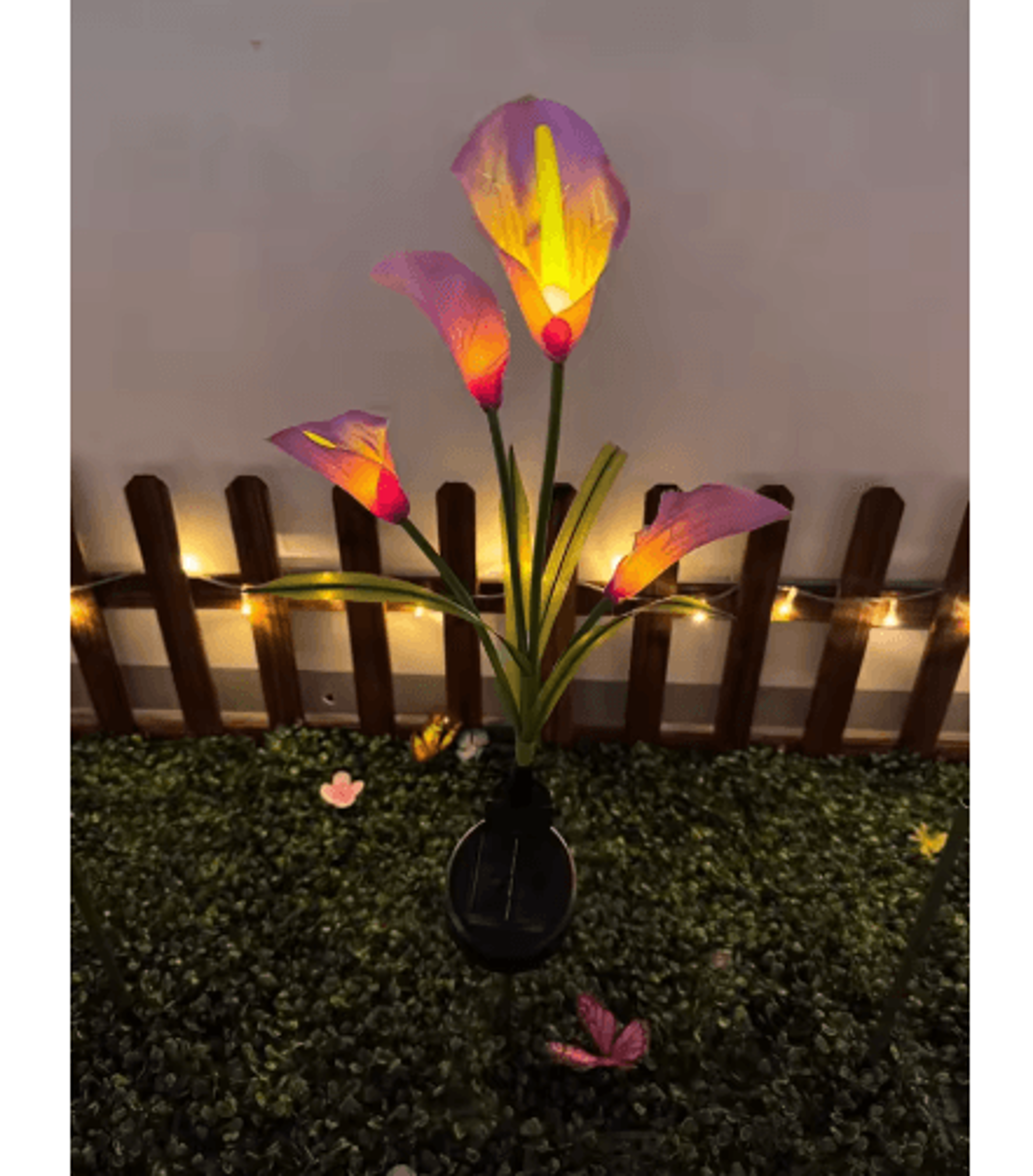 Solar Calla Lily Flower Garden Lights  Waterproof LED Outdoor Stake Decor 3