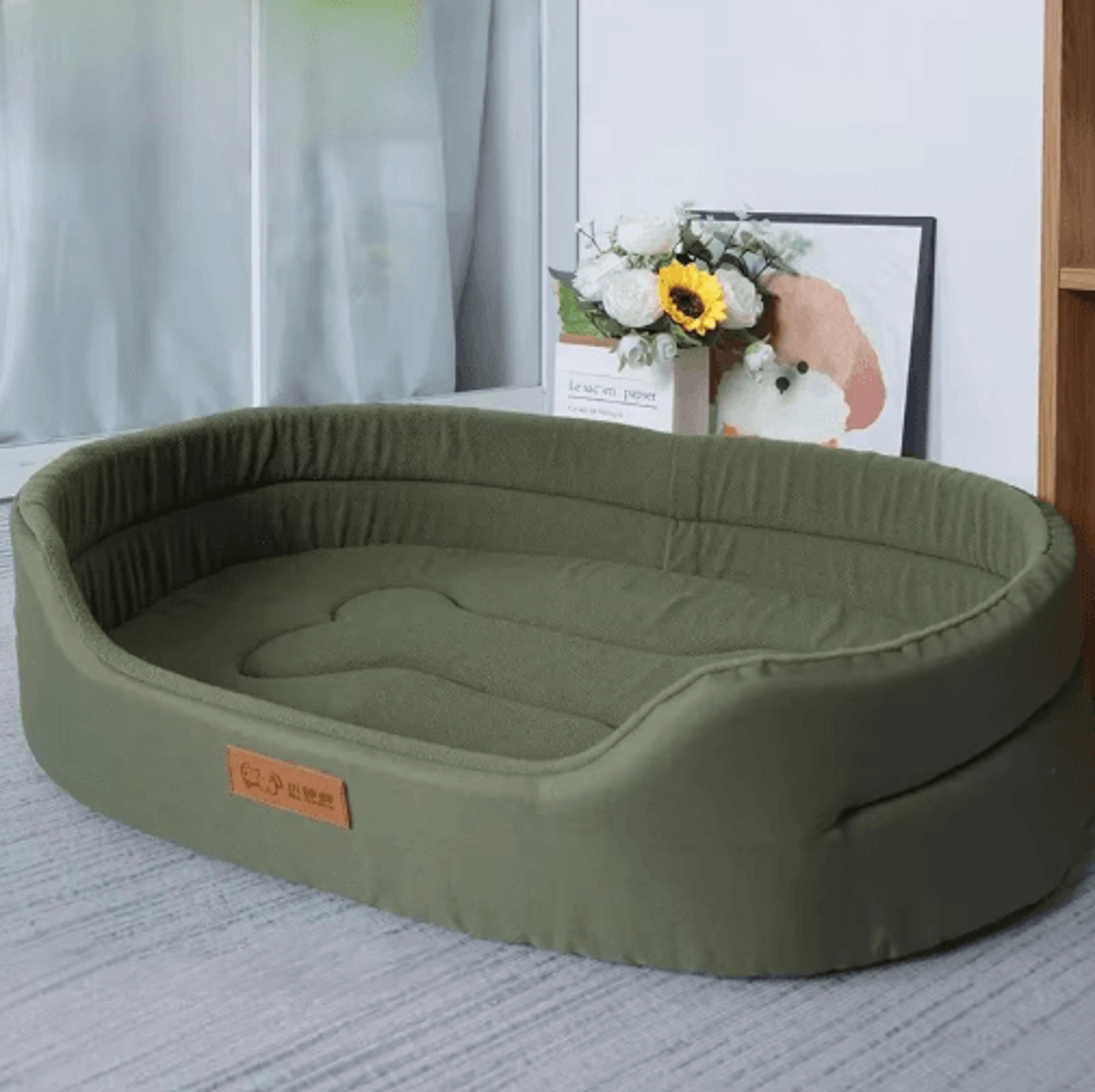 fluffy dog cushion bed – soft pet sofa mat for small, medium & large dogs