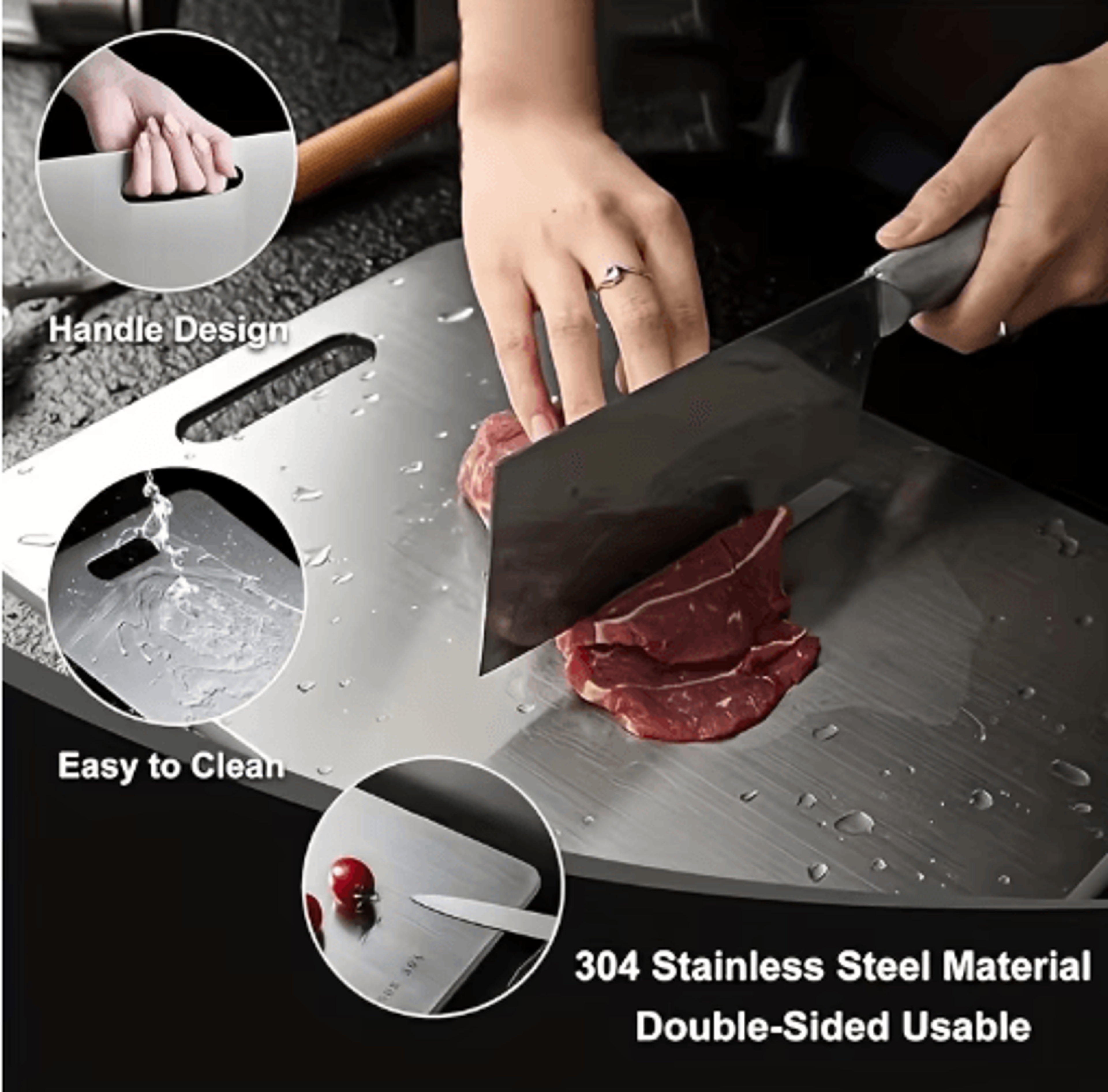 Premium Stainless Steel Cutting Board Set For Meat Vegetables  Bread 4