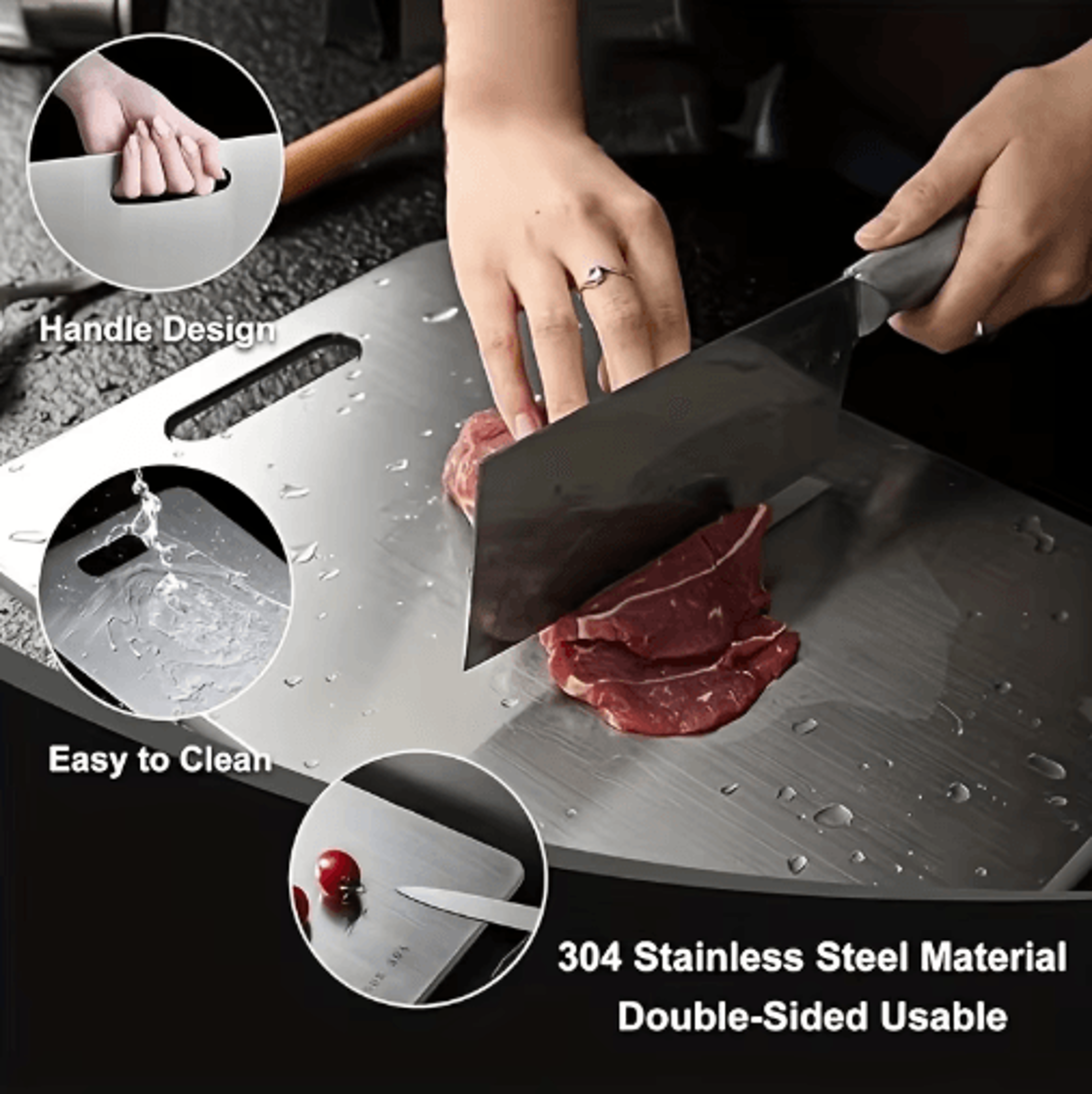 Premium Stainless Steel Cutting Board Set For Meat Vegetables  Bread 5