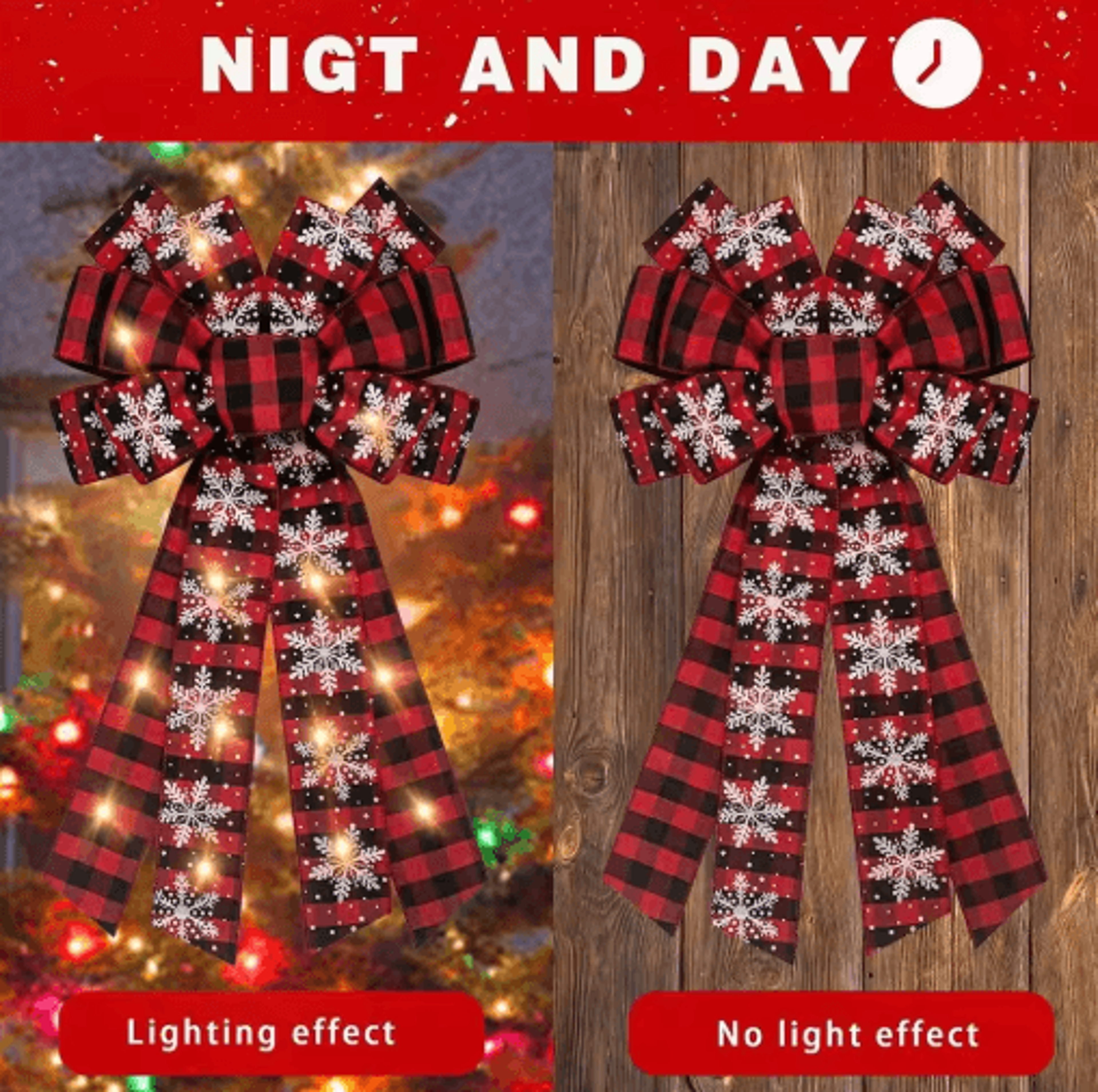 large buffalo plaid christmas wreath & tree topper bow