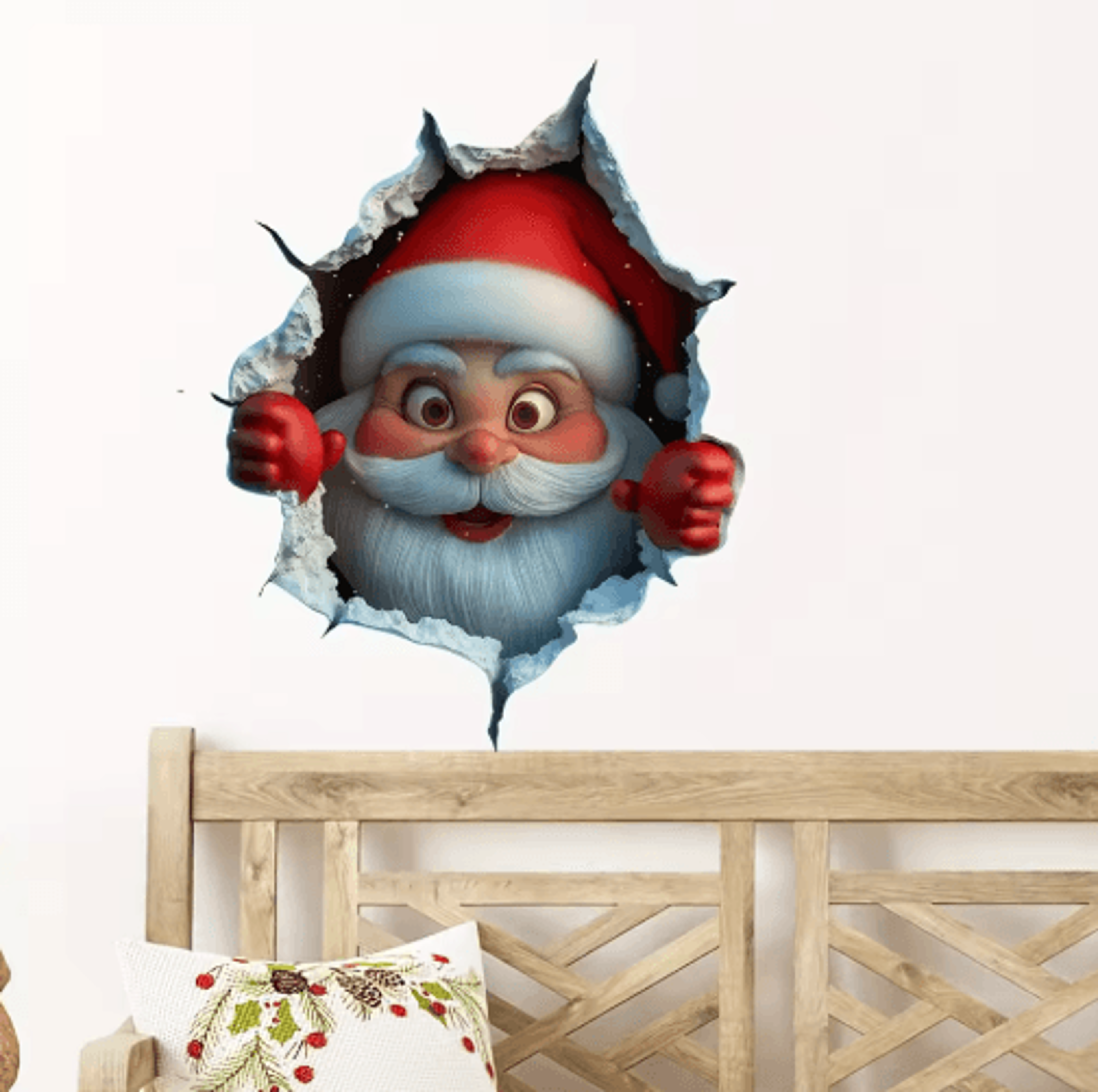 Festive Santa Claus Christmas Wall Sticker For Home Decor 5