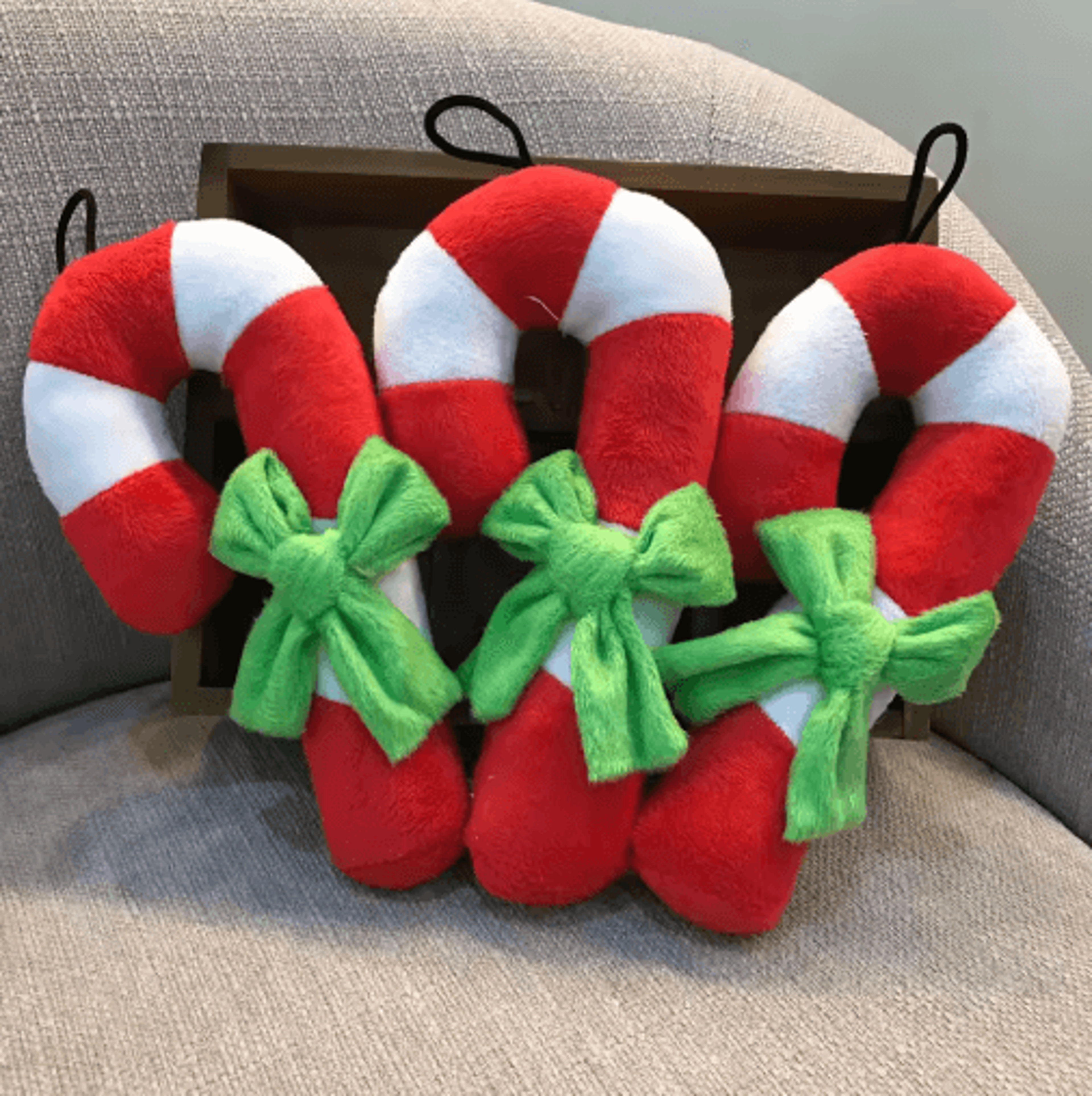extra large red & white striped christmas ornament – hanging holiday decor for tree, wall & mantel