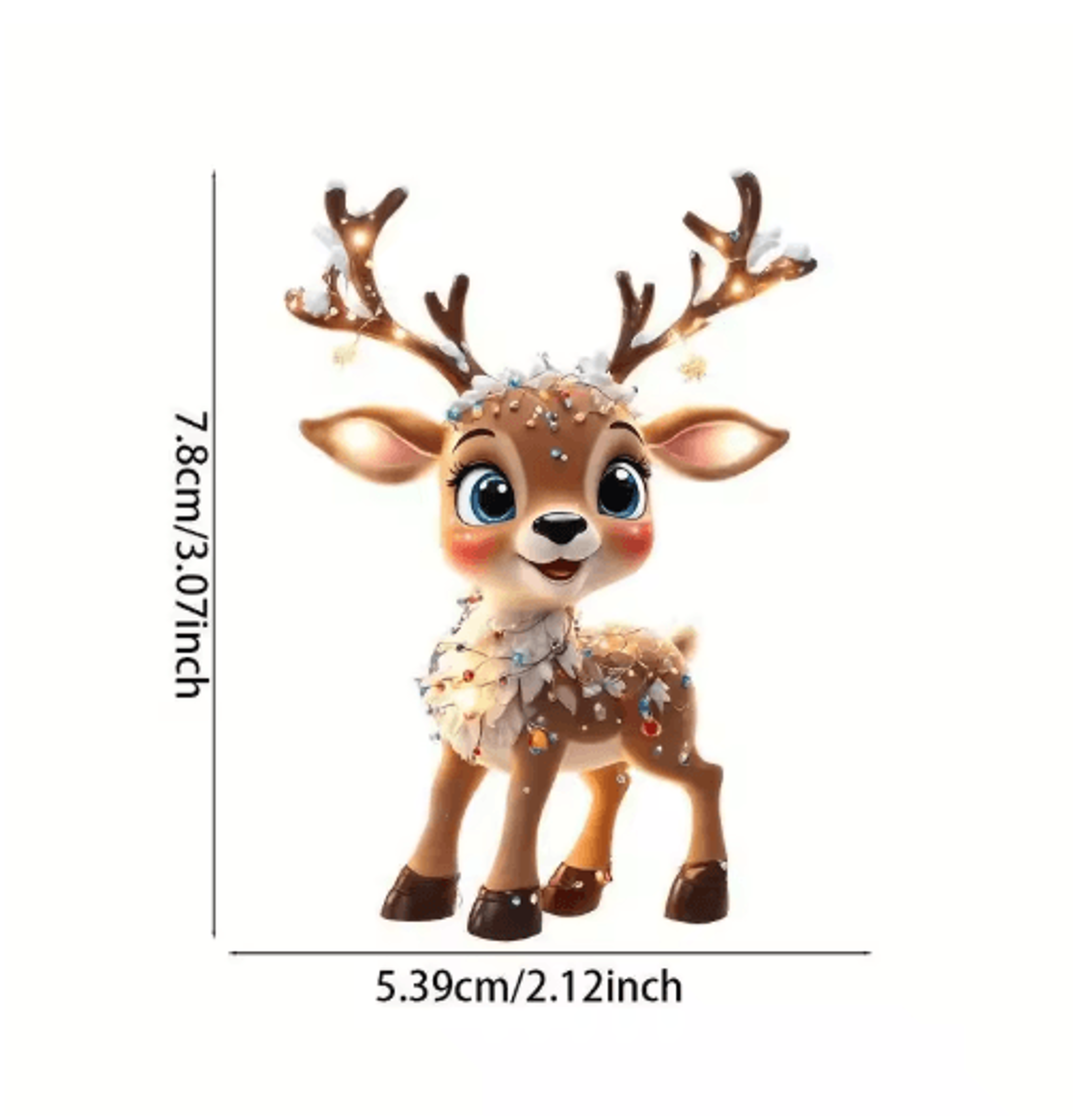 Cute Reindeer Christmas Ornament Acrylic Cartoon Elk Tree Decoration 7