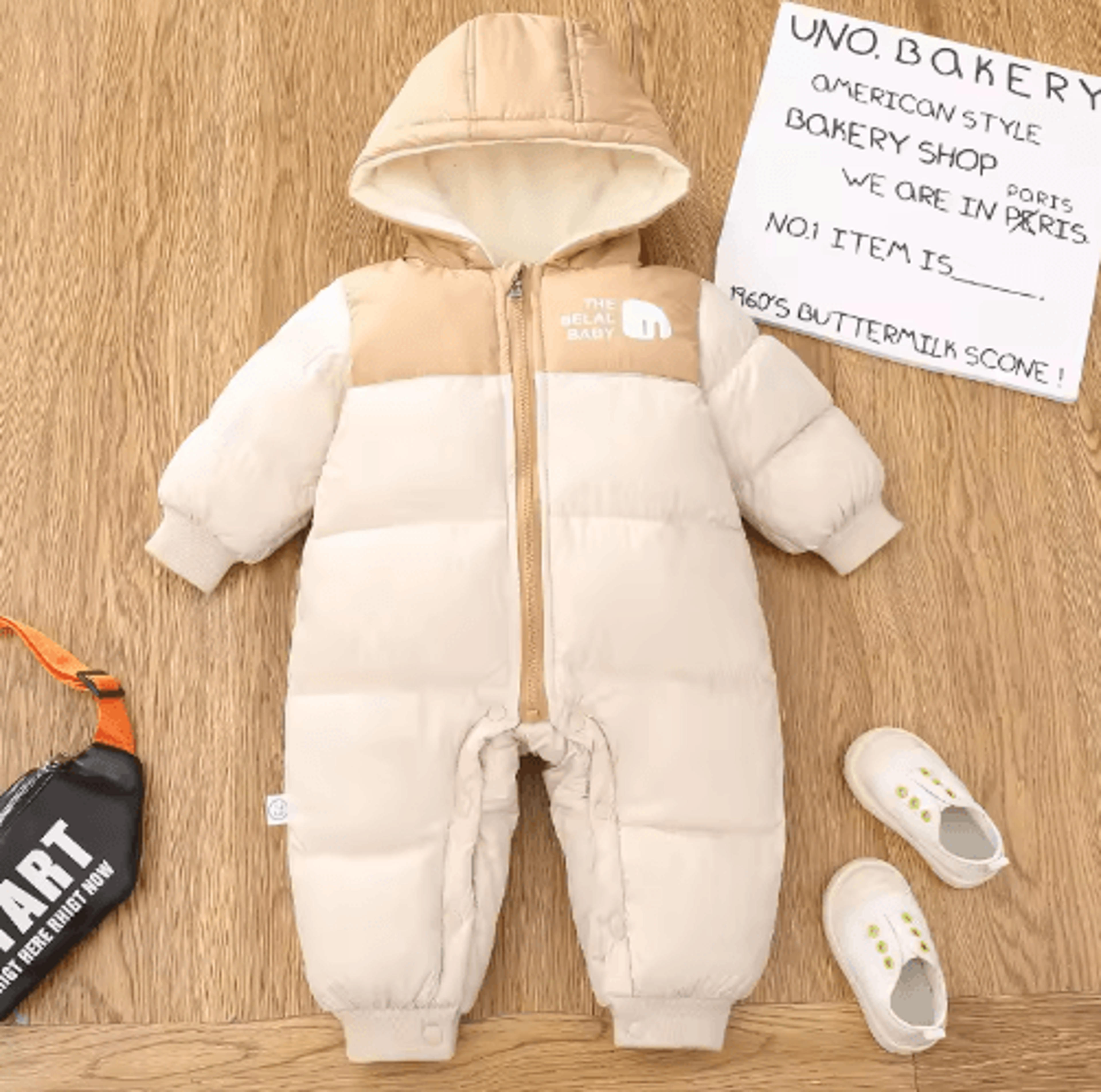 Girls Plush Hooded Ski Snowsuit  Thick Warm Winter Jumpsuit For Babies 6