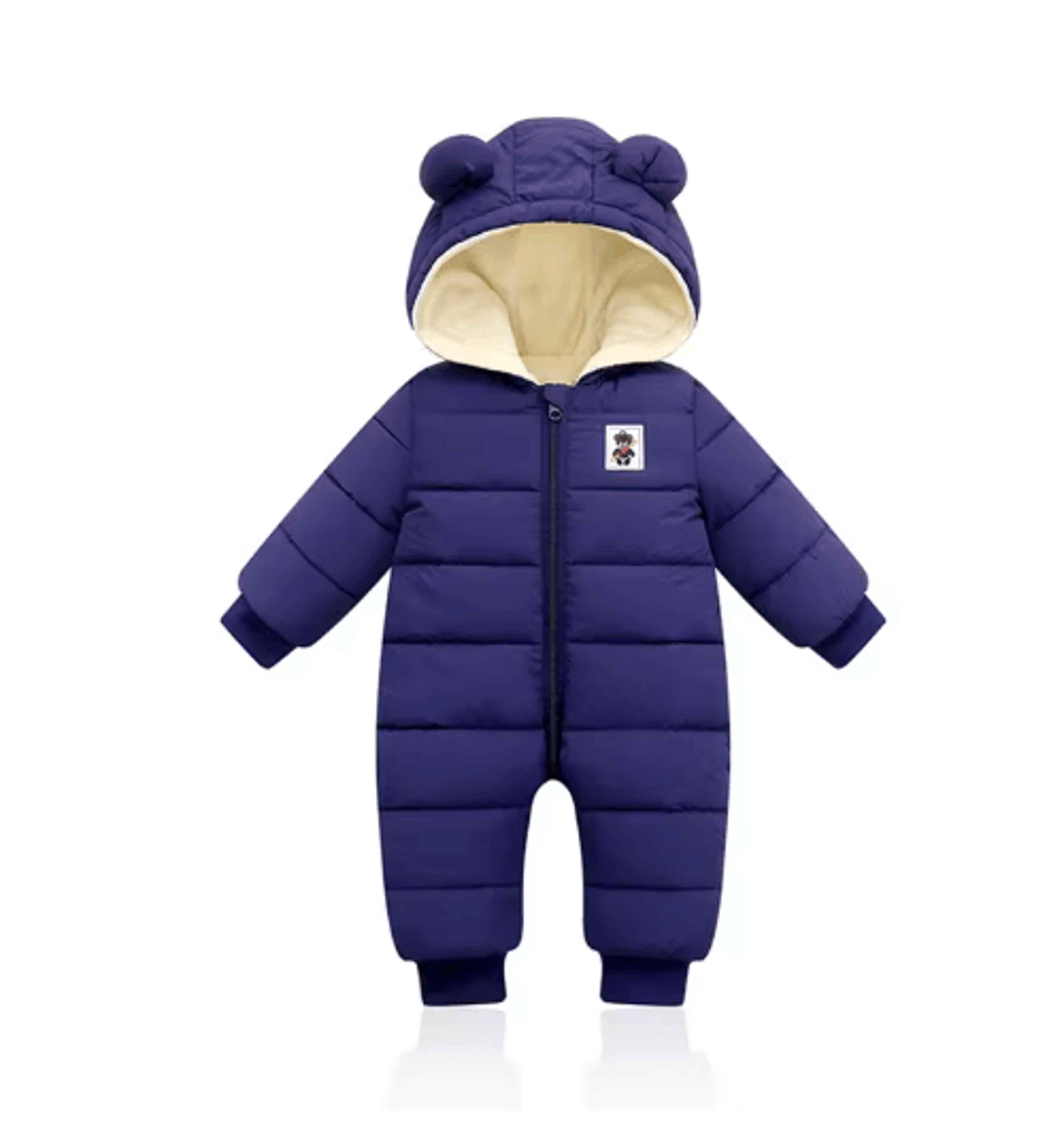 2025 Plush Hooded Baby Snowsuit  Cartoon Fleece Winter Romper For Infants 2