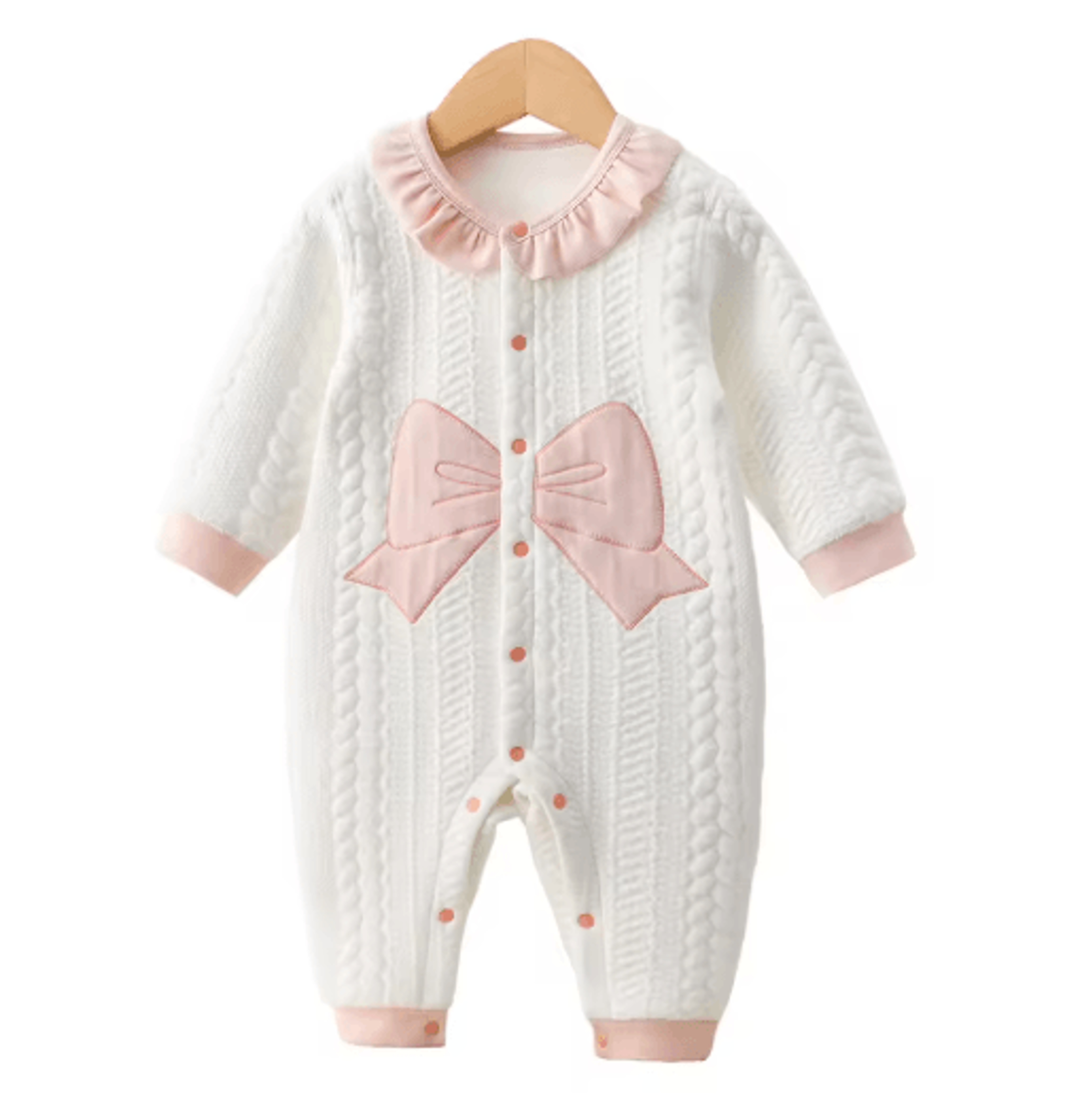 Somenie Cozy Cotton Baby Winter Jumpsuit  Soft Cotton Baby Onesie 1