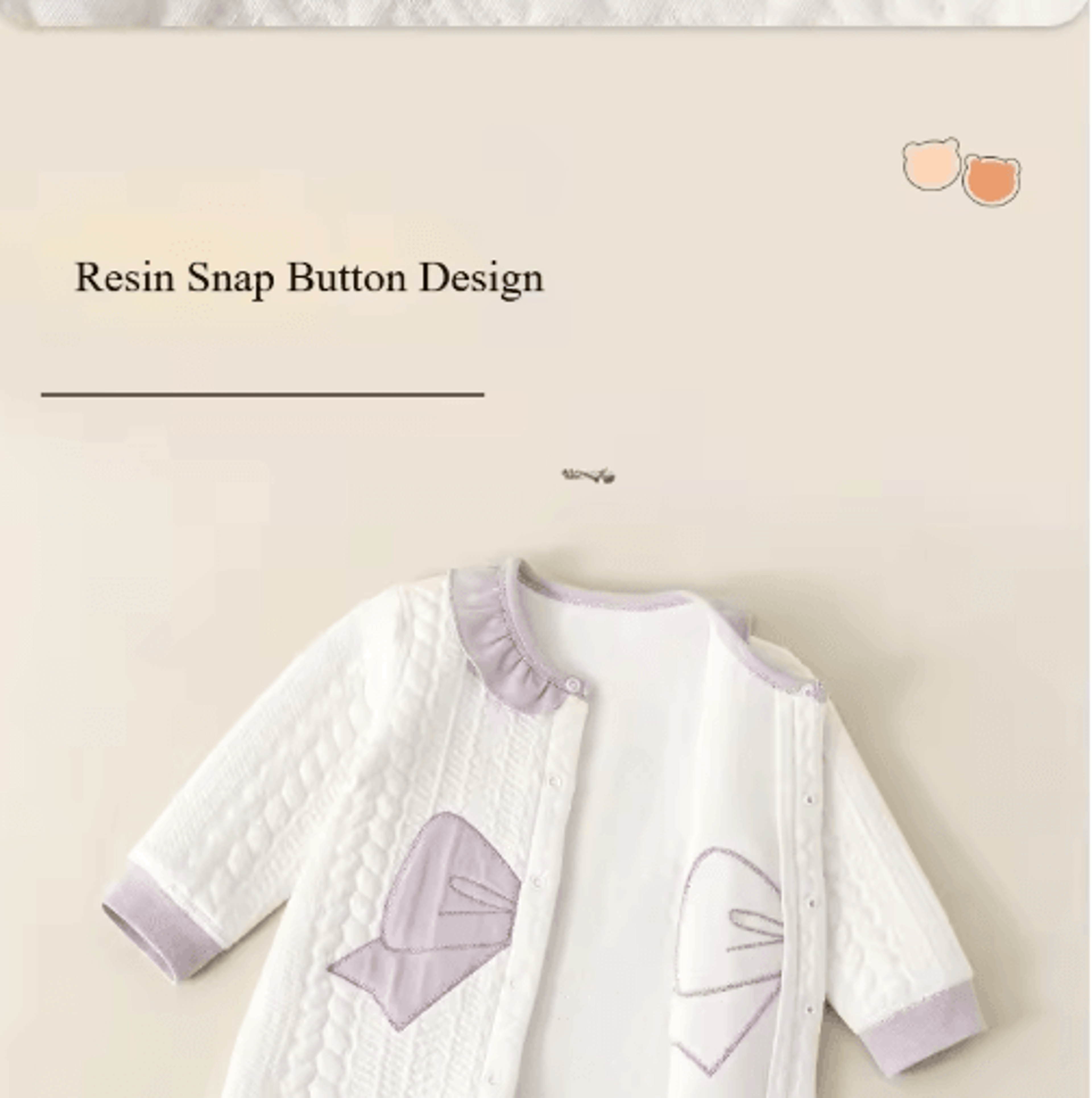 Somenie Cozy Cotton Baby Winter Jumpsuit  Soft Cotton Baby Onesie 3