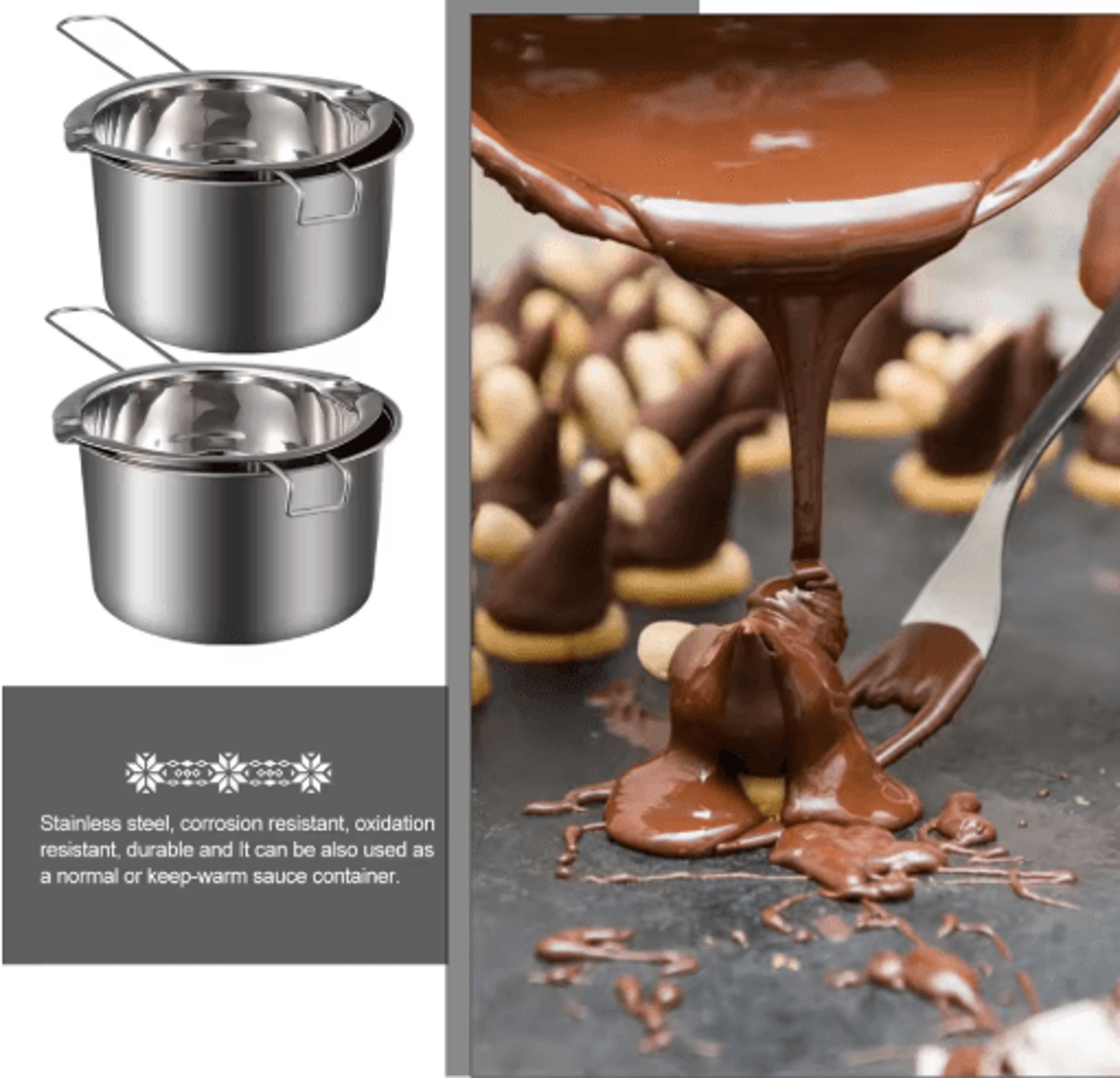MultiUse Stainless Steel Double Boiler Pot  Easy Chocolate Melting Pot 5