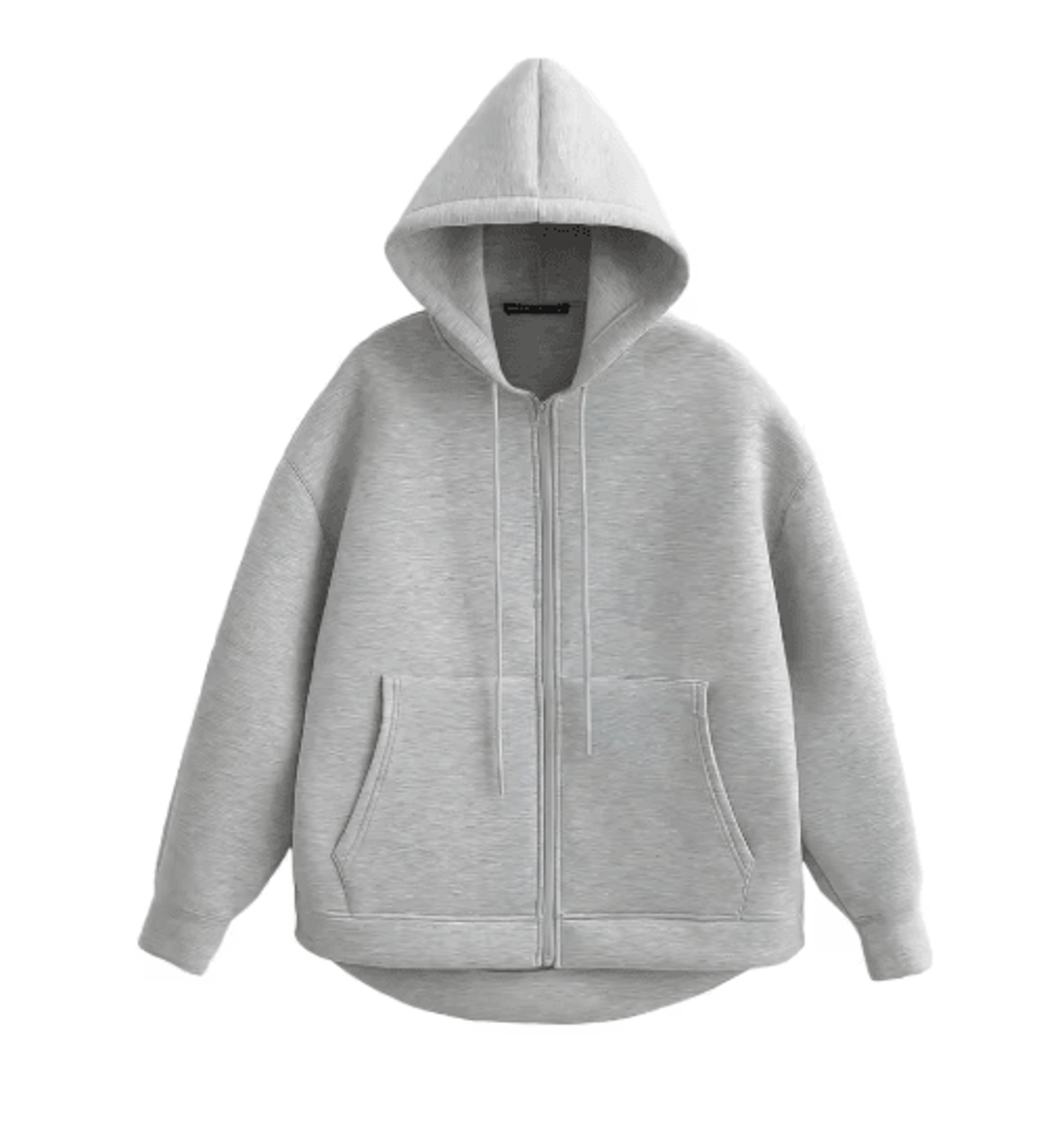 HH Autumn Women Gray Jacket With Hood Long Sleeve Big Pocket Zipper Jacket Coat Woman Loose Casual  2