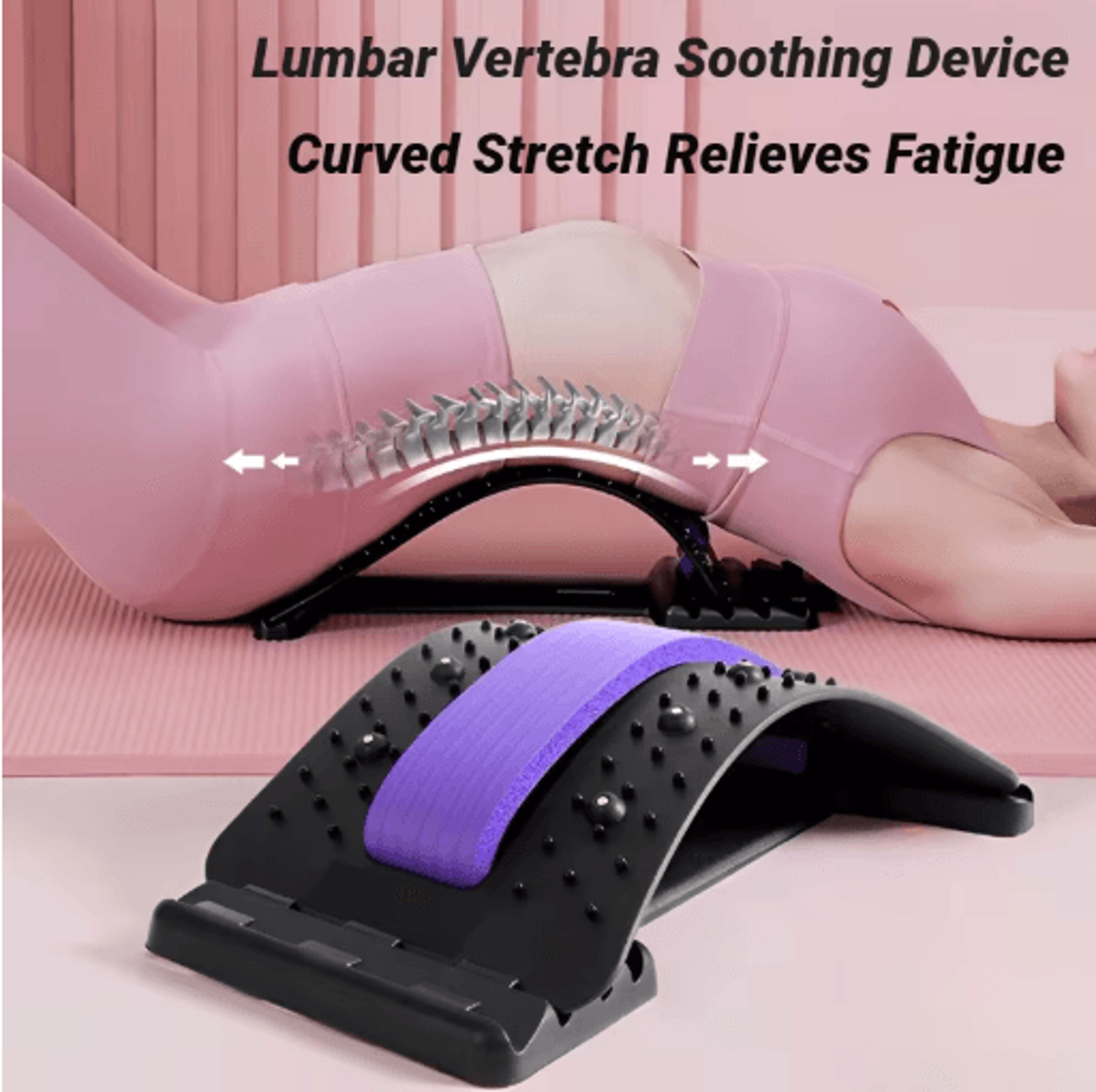 Adjustable Back Stretcher For Lumbar Support Spine Alignment  Pain Relief 7