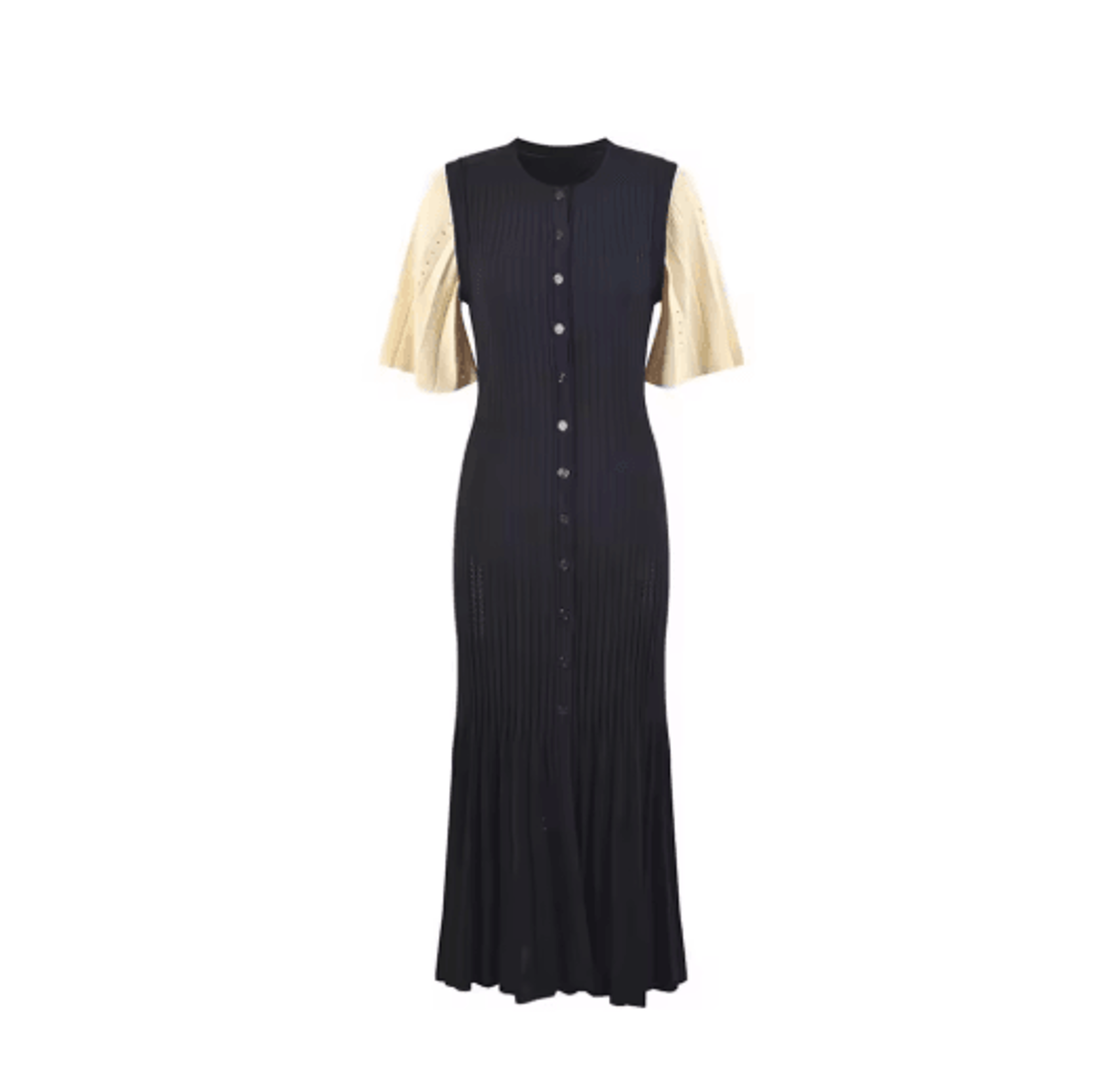 French Elegant Knitted Mermaid Dress Slimming Hollow Fish Tail Midi Dress 1