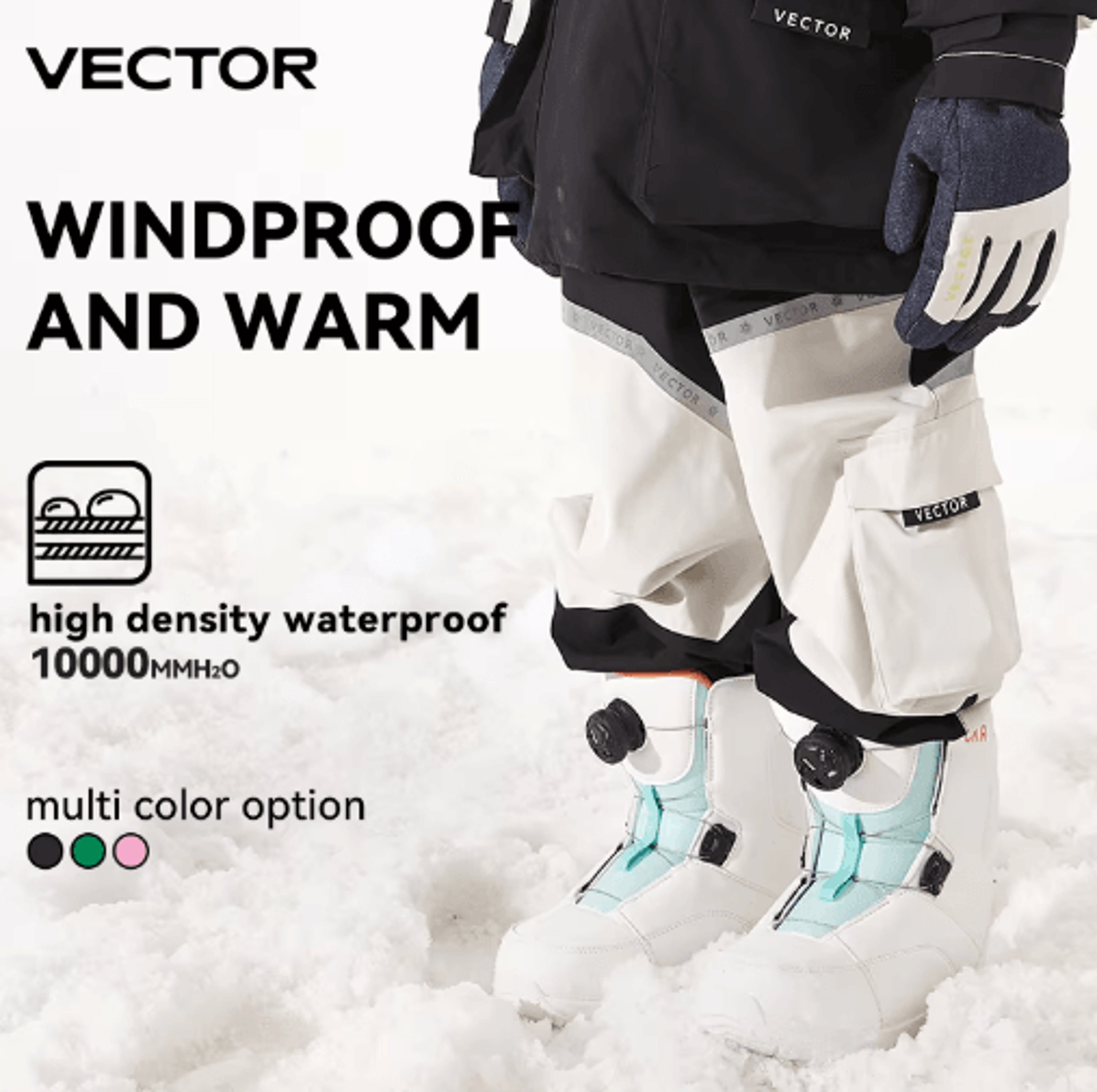 VECTOR Kids Ski Pants Waterproof Windproof Snowboard Trousers For Children 10