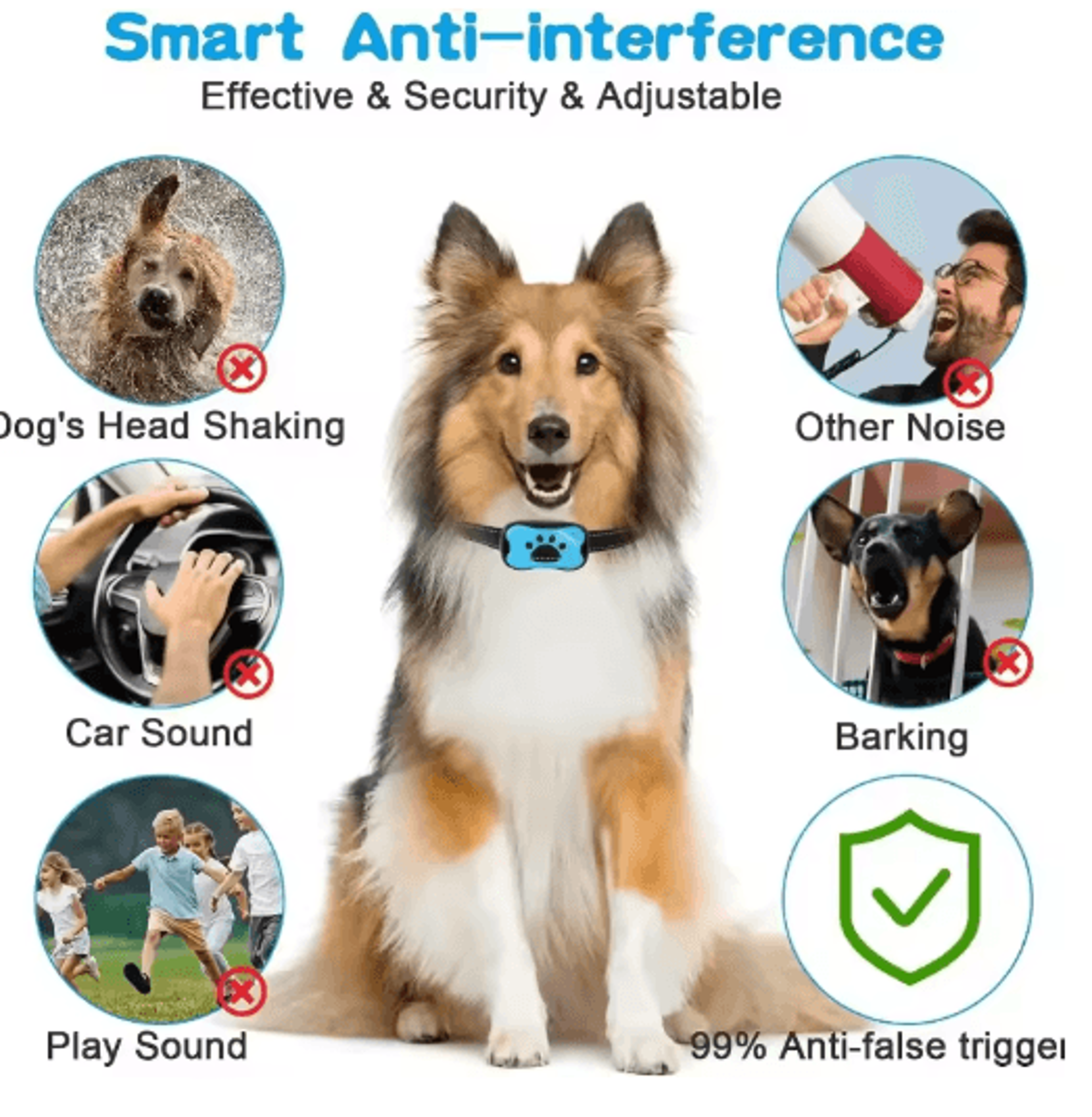 SmartCalm Anti Barking Collar  Ultrasonic Rechargeable Dog Training Device 8