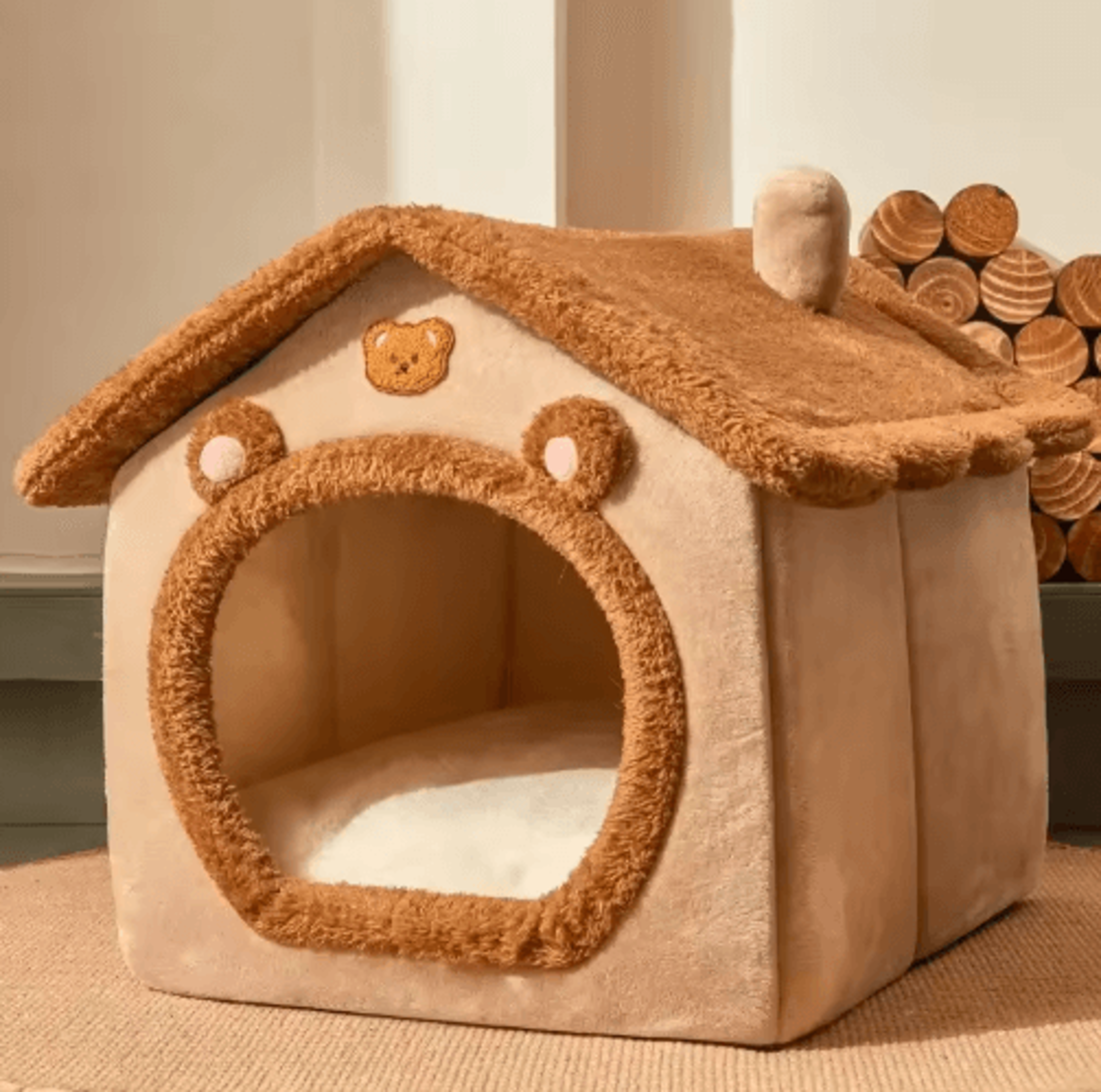 CozyFold Foldable Pet House  Warm Indoor Dog  Cat Winter Bed 1