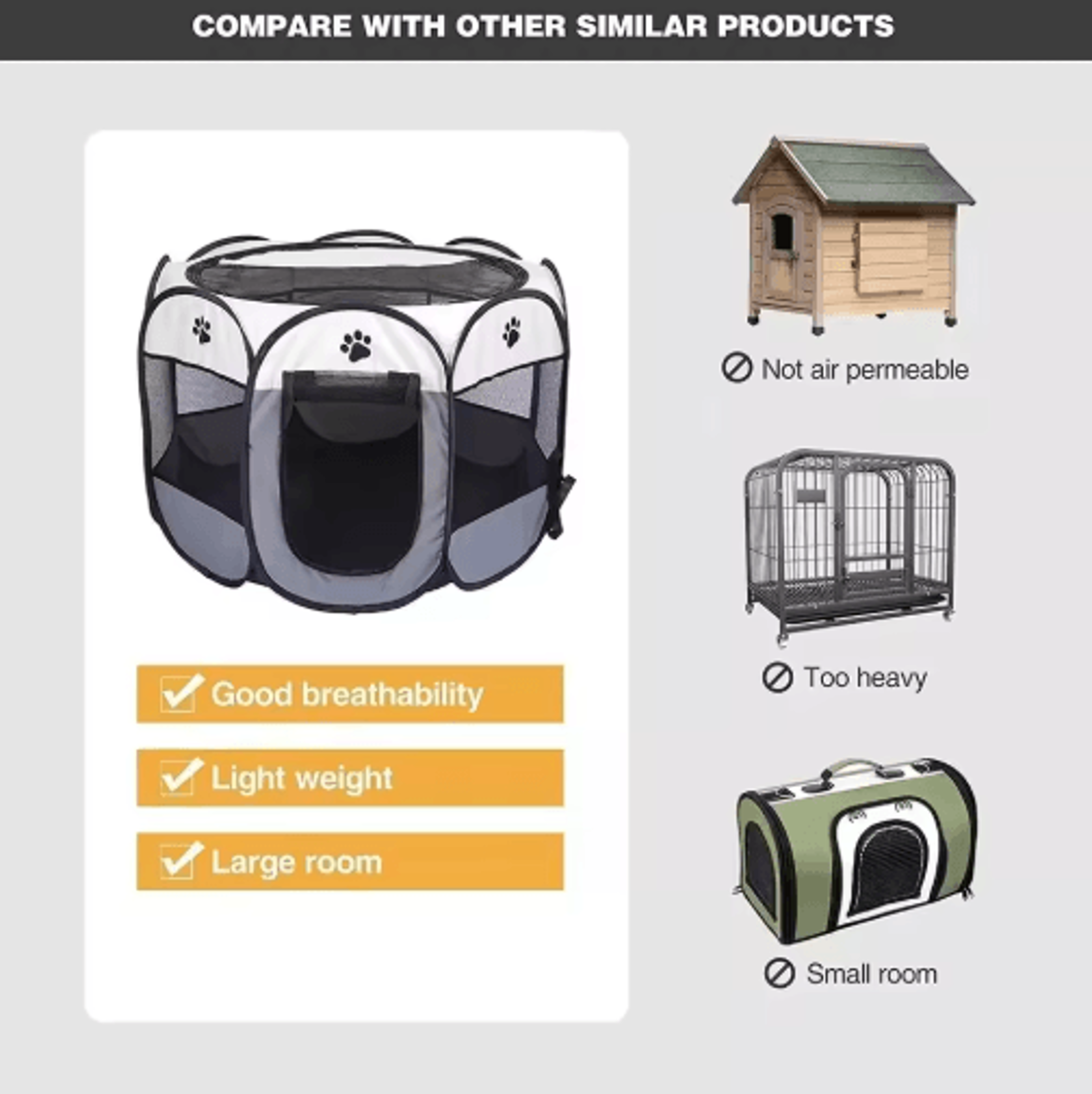 Portable Foldable Cat Tent  Outdoor Travel Pet House  Playpen 6