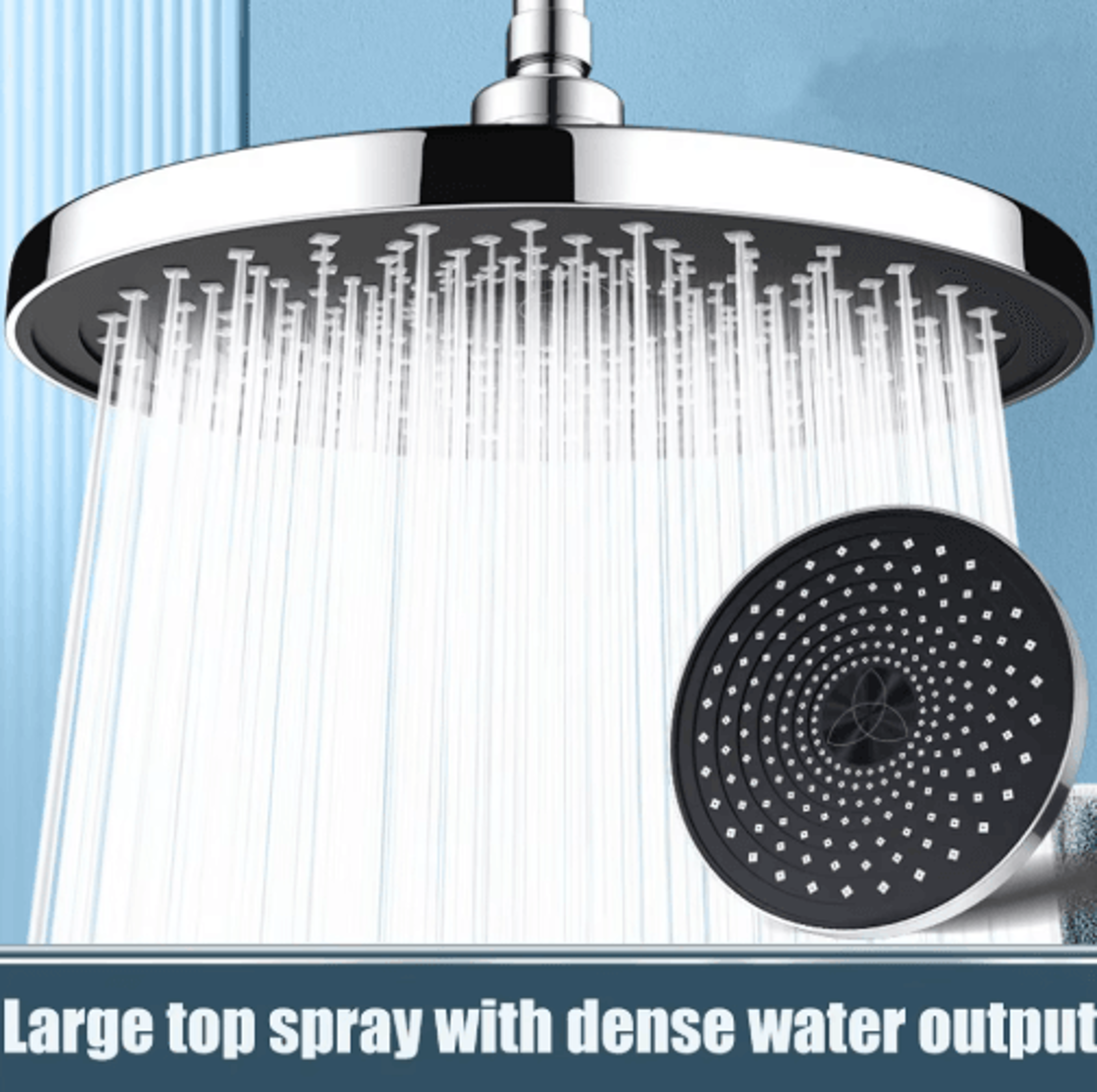 25cm high pressure rainfall shower head – large flow pressurized bathroom upgrade