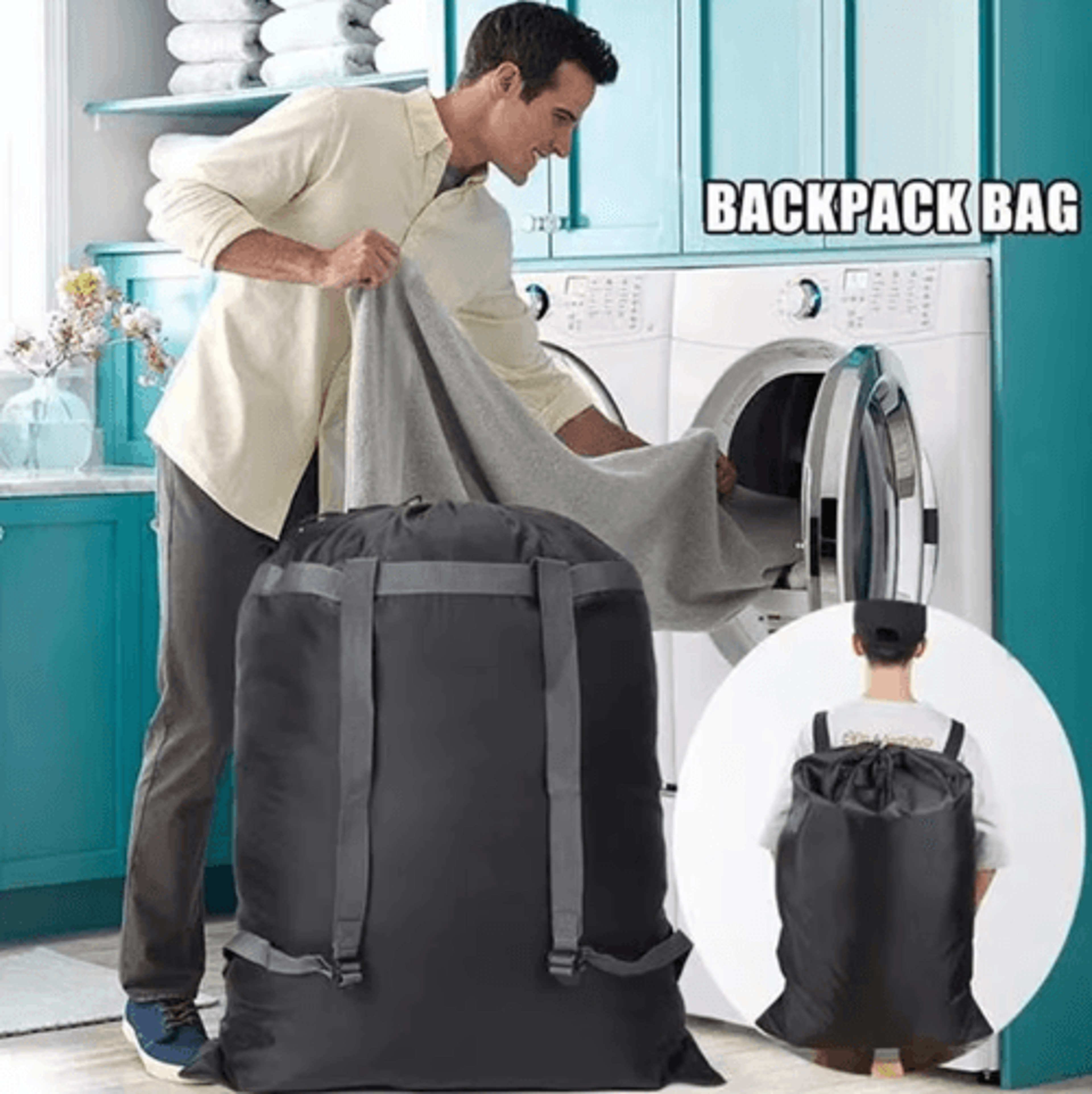 waterproof heavy duty backpack – large capacity travel & laundry storage bag