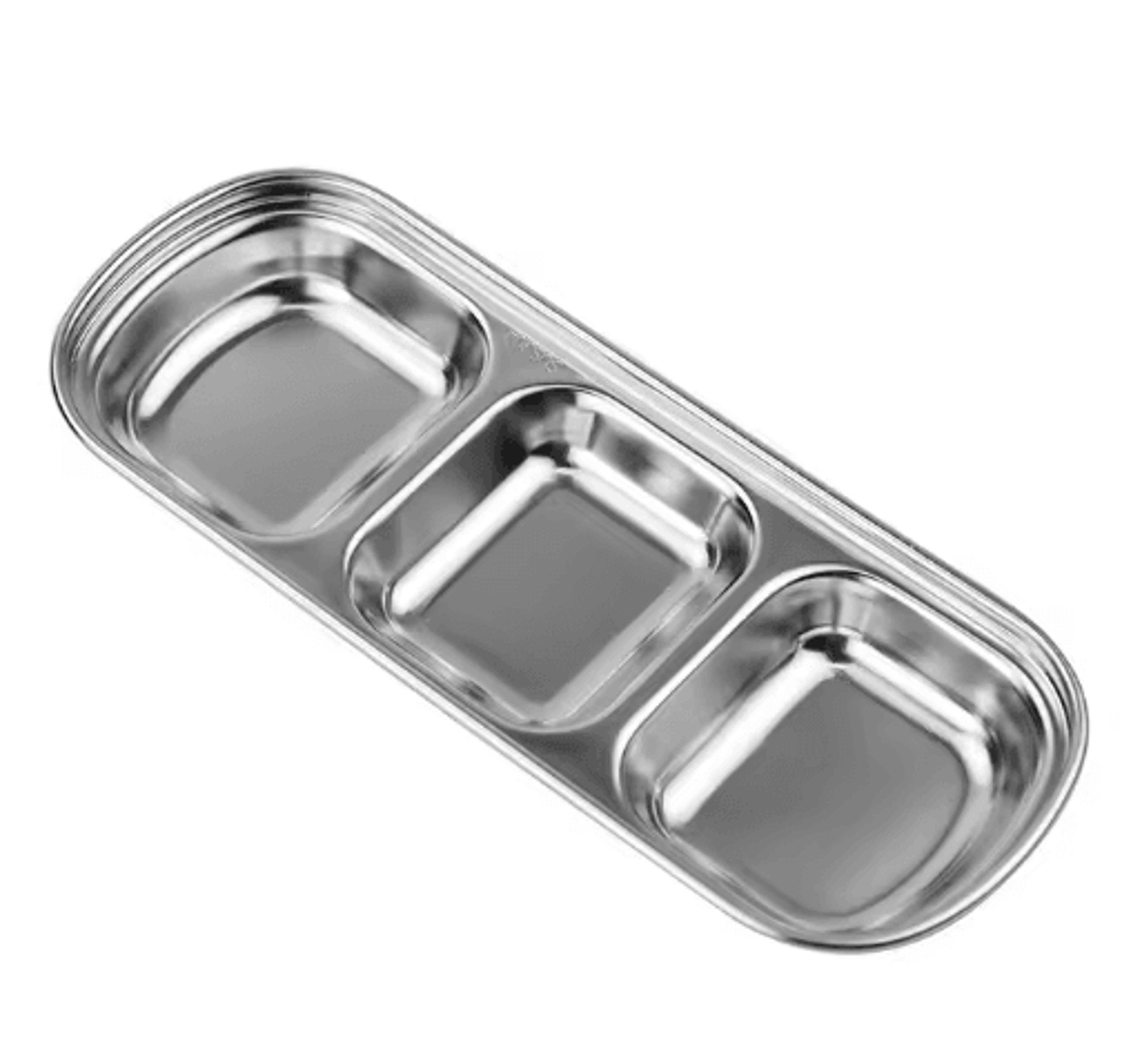 304 Stainless Steel 3Compartment Sauce Tray For BBQ  Serving 1