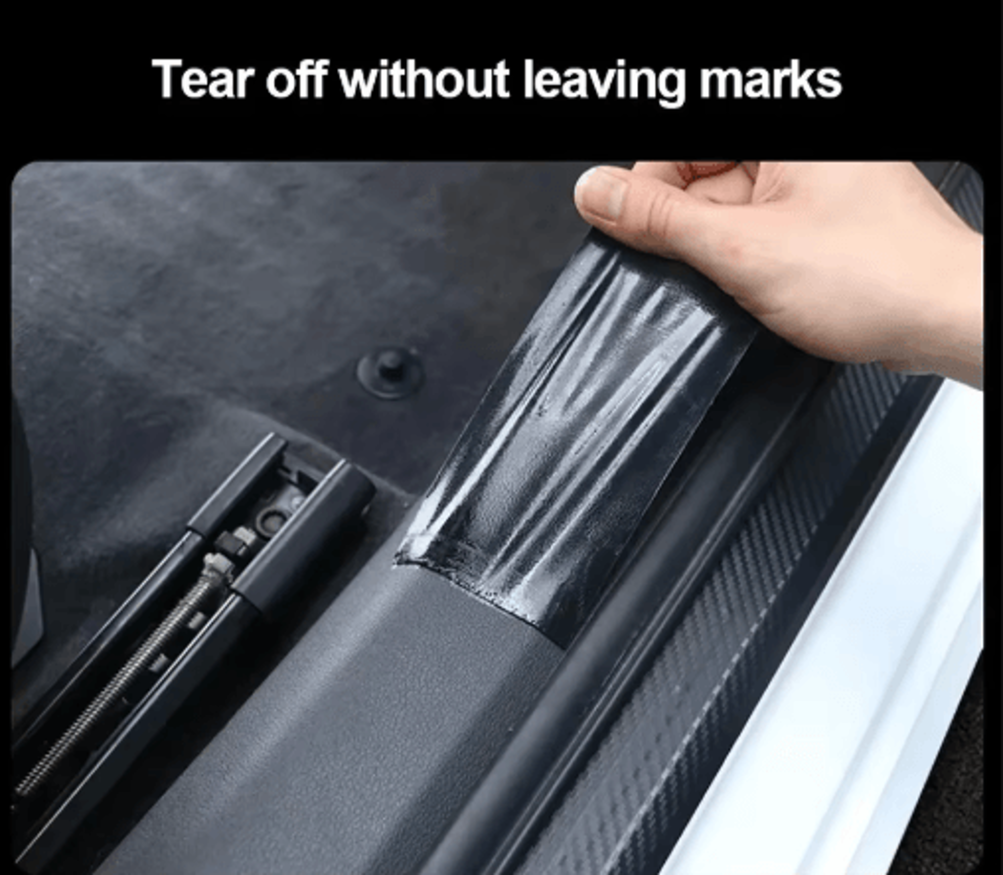 3D Carbon Fiber Car Door Sill Protector Film For Scratch  Wear Protection 5
