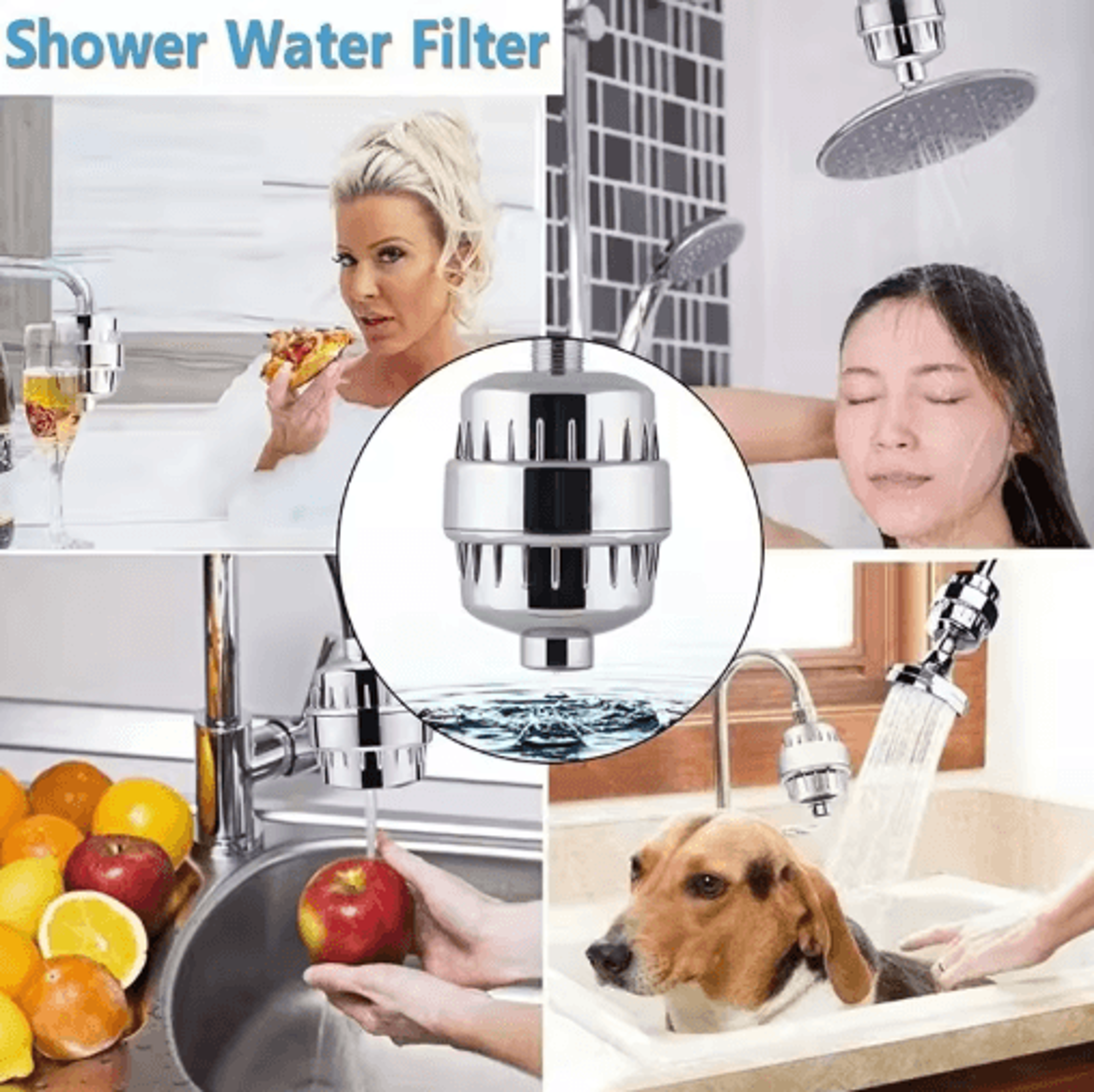 High Output Shower Water Filter For Chlorine Removal  Softer Skin 7