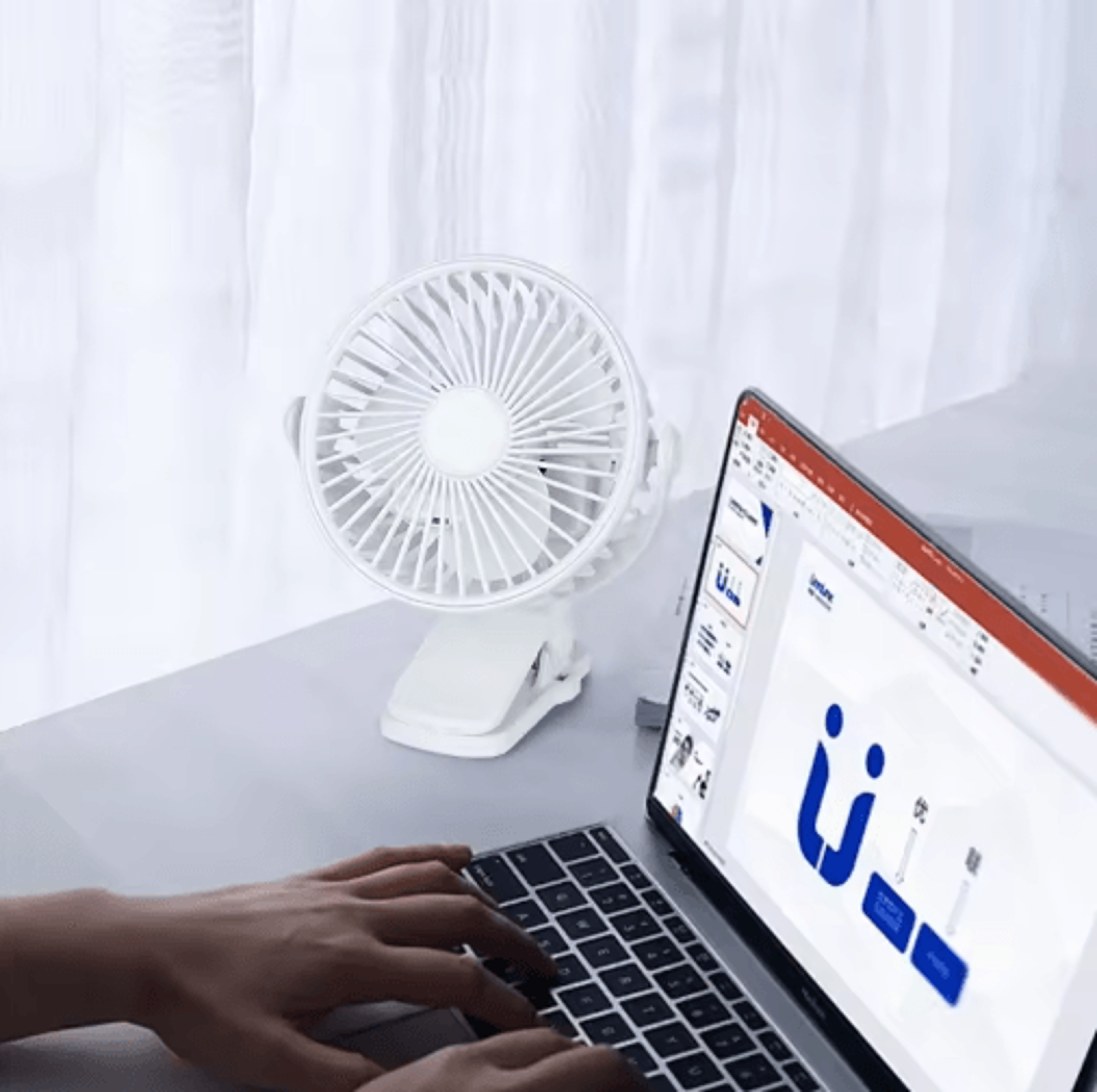 VE ClipOn Table Fan  USB Rechargeable Portable Mini Fan With Night Light 5