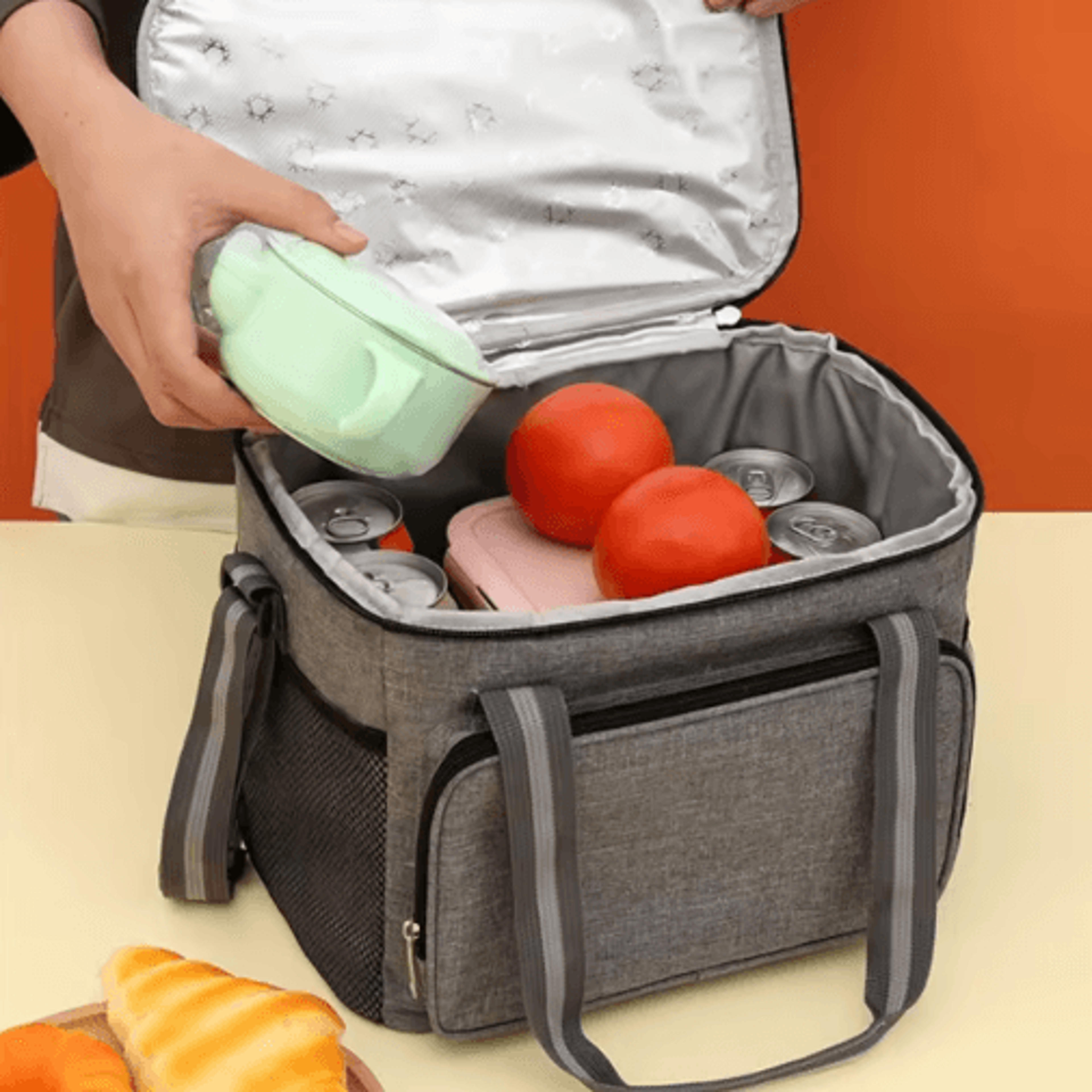15l insulated lunch bag with large capacity & waterproof cooler design