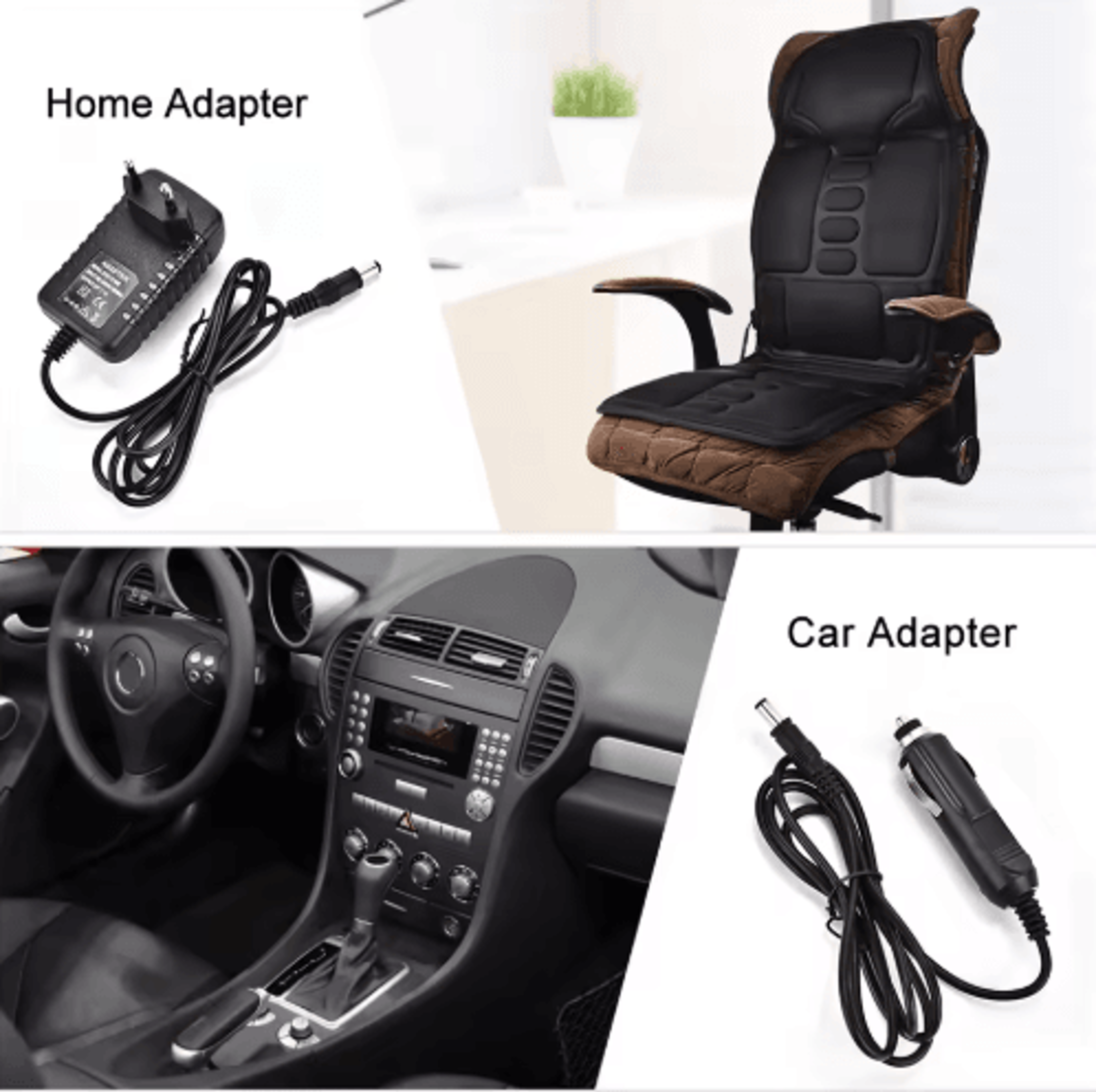 Heated Massage Chair Pad  Full Body Massage Seat Cushion For Neck Back  Lumbar Relief 3