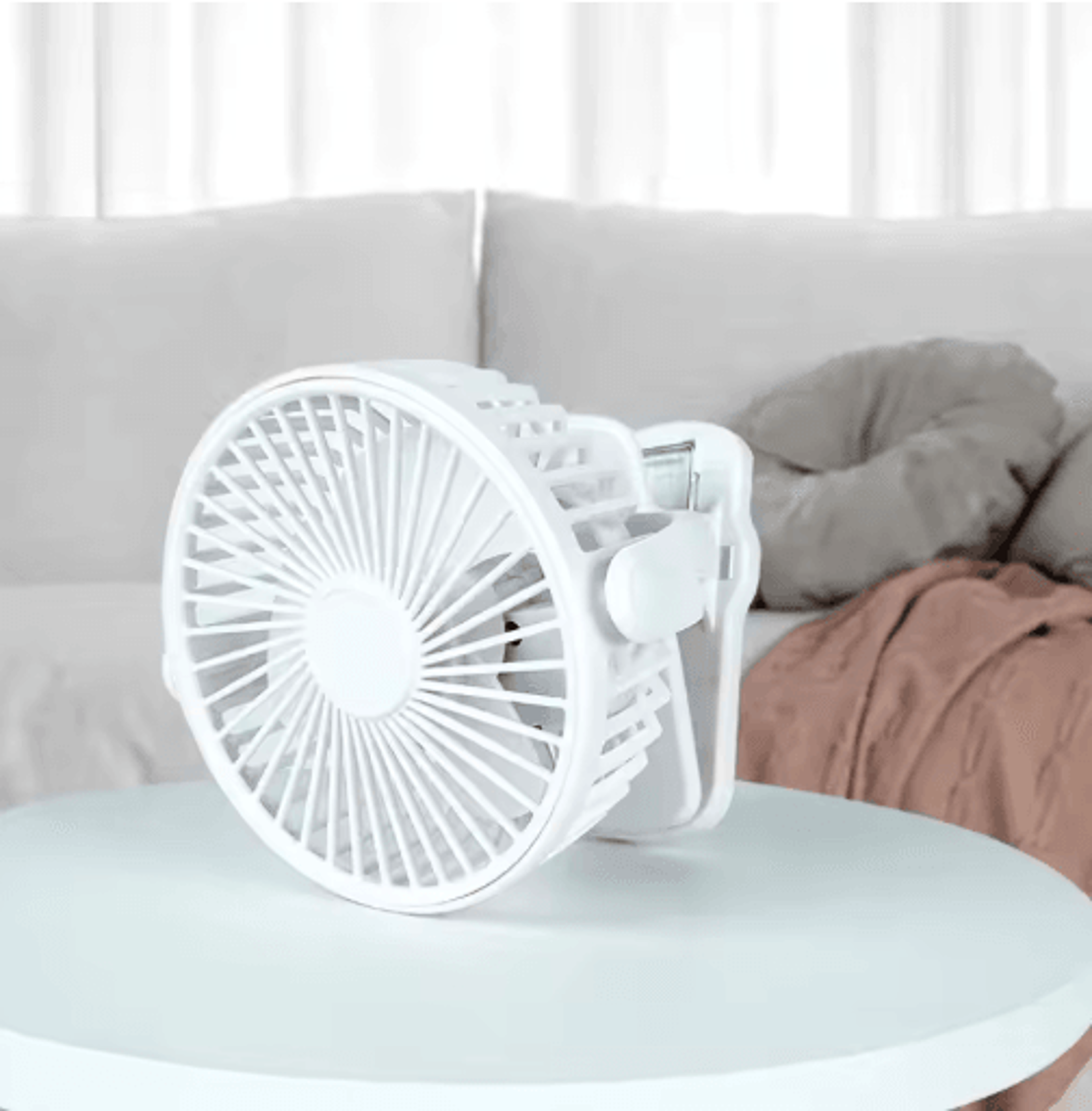 360 Rotating Mini Clip Fan With Night Light Rechargeable Clip On Desk Fan For Portable Cooling 5
