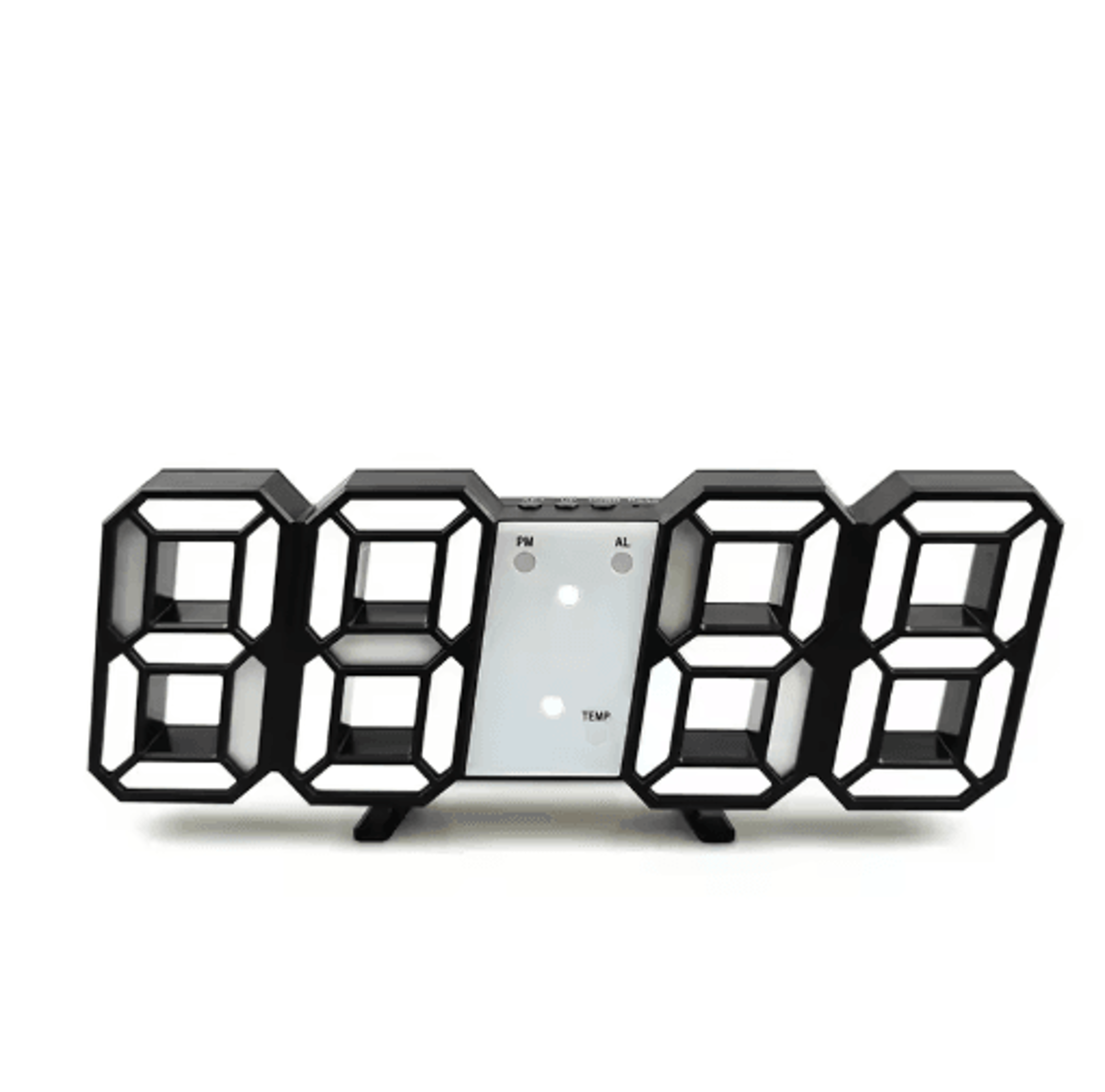 3D LED Digital Alarm Clock With Temperature Modern Wall  Desk Display Clock 6