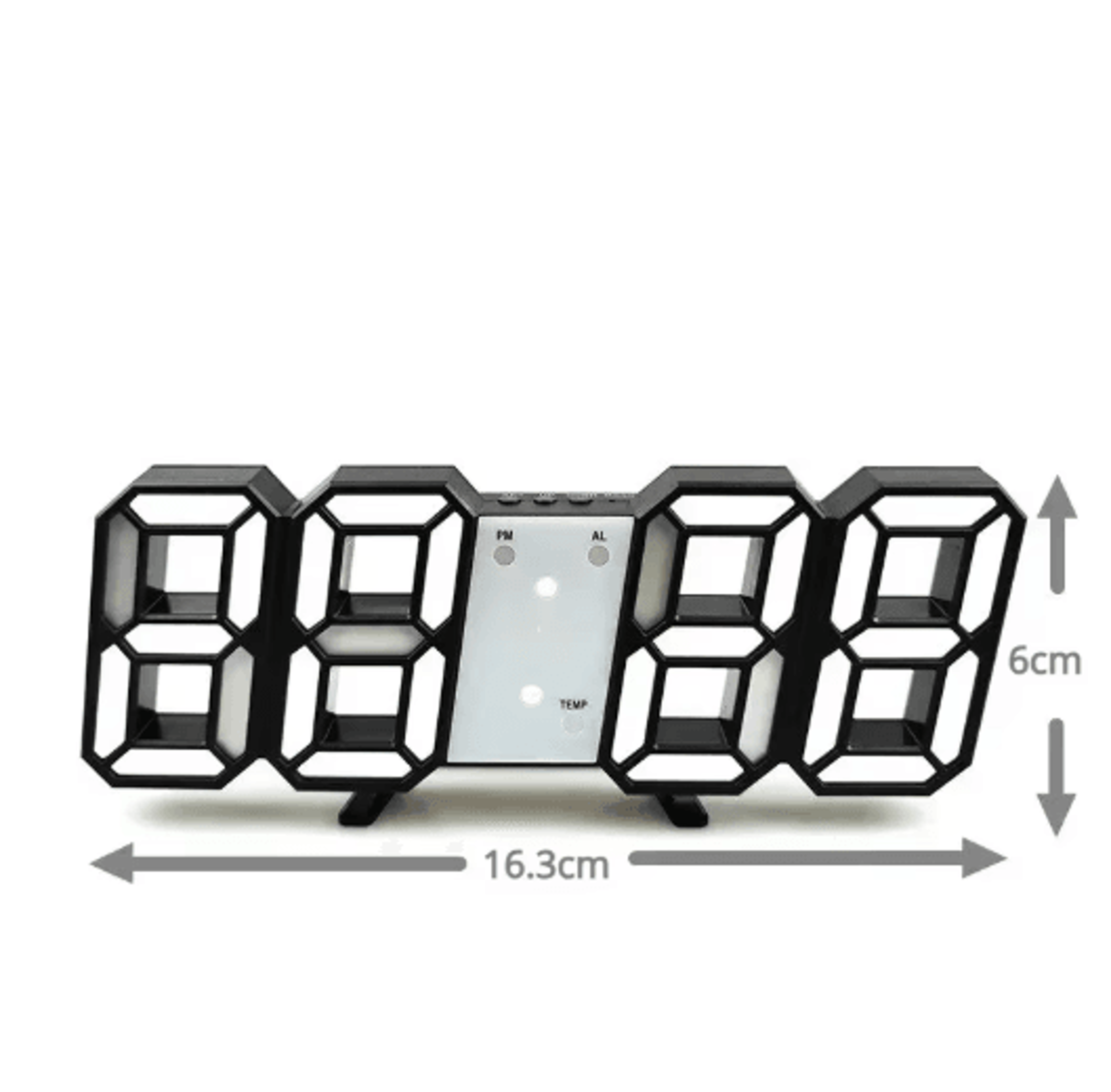 3D LED Digital Alarm Clock With Temperature Modern Wall  Desk Display Clock 9